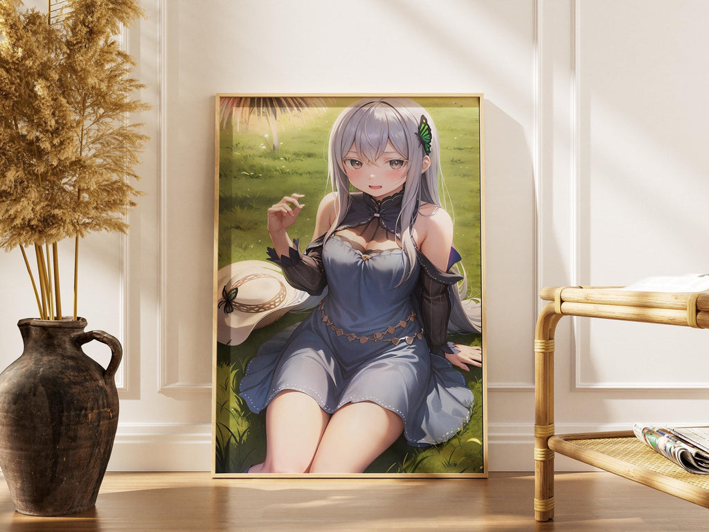 Emilia Re Zero Poster – High Quality Anime Wall Art on Matte Paper