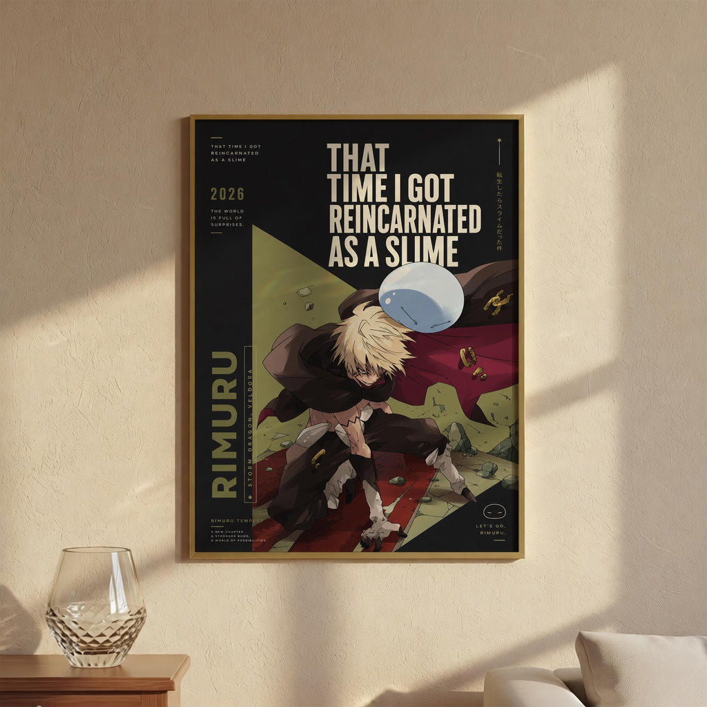 The image is a poster featuring an anime character with a large, glowing blue object in the background. The poster has a black background with white text and a colorful illustration.