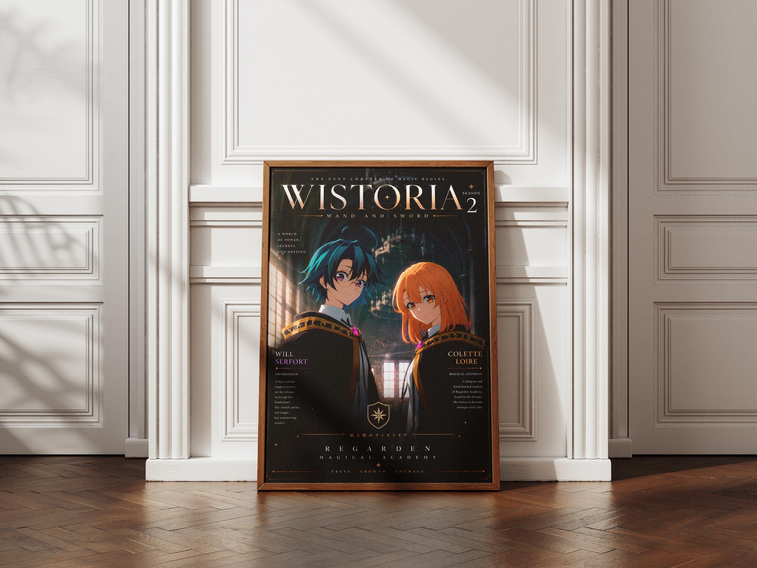 Póster de Will Serfort y Colette - Wistoria, varita y espada, temporada 2. Arte de pared.
