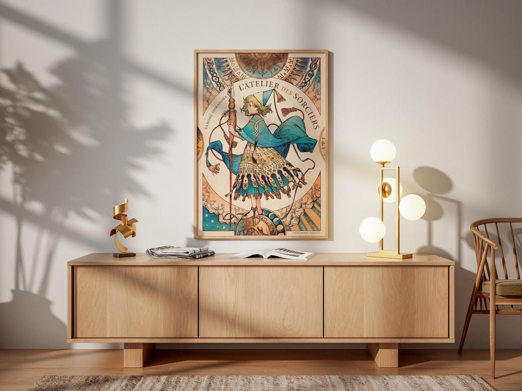 Witch Hat Atelier Poster - Coco Anime Wall Art With Magical Blue Cape & Mystical Circles