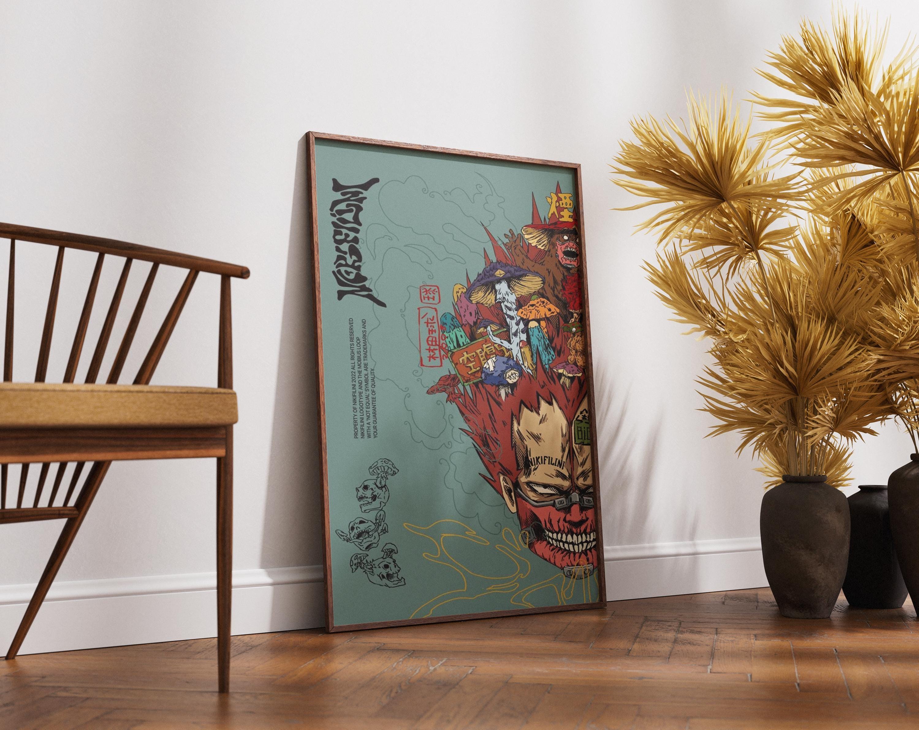 Dorohedoro Poster - Season 2 Horror Anime Wall Print With Mushroom Head Art