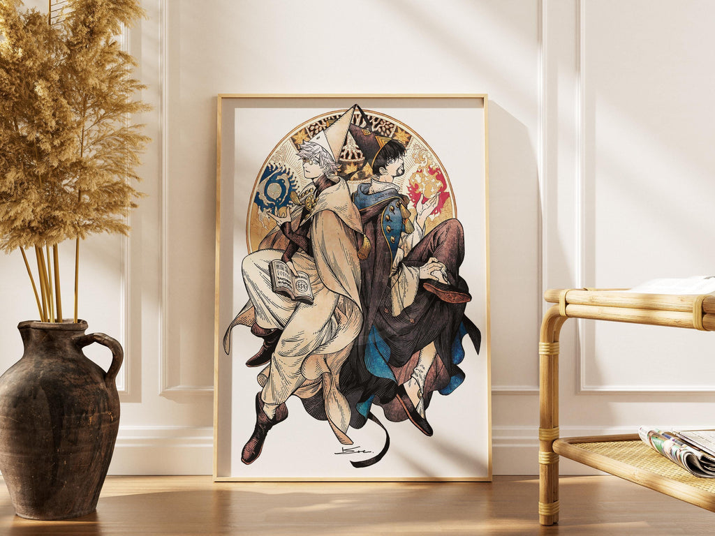 Witch Hat Atelier Poster Featuring Qifrey and Olruggio - Anime Wall Art Print