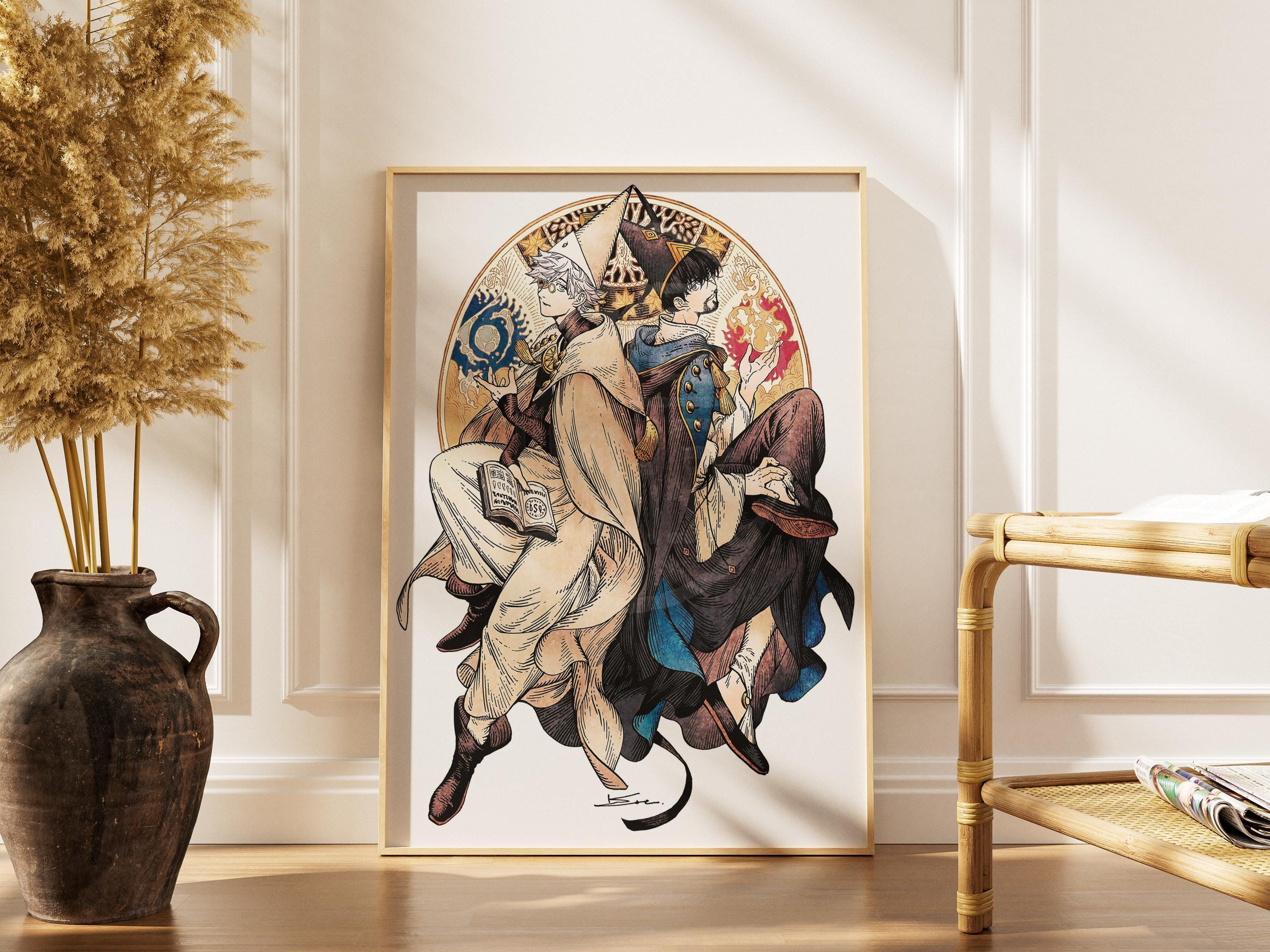 Witch Hat Atelier Poster Featuring Qifrey and Olruggio - Anime Wall Art Print