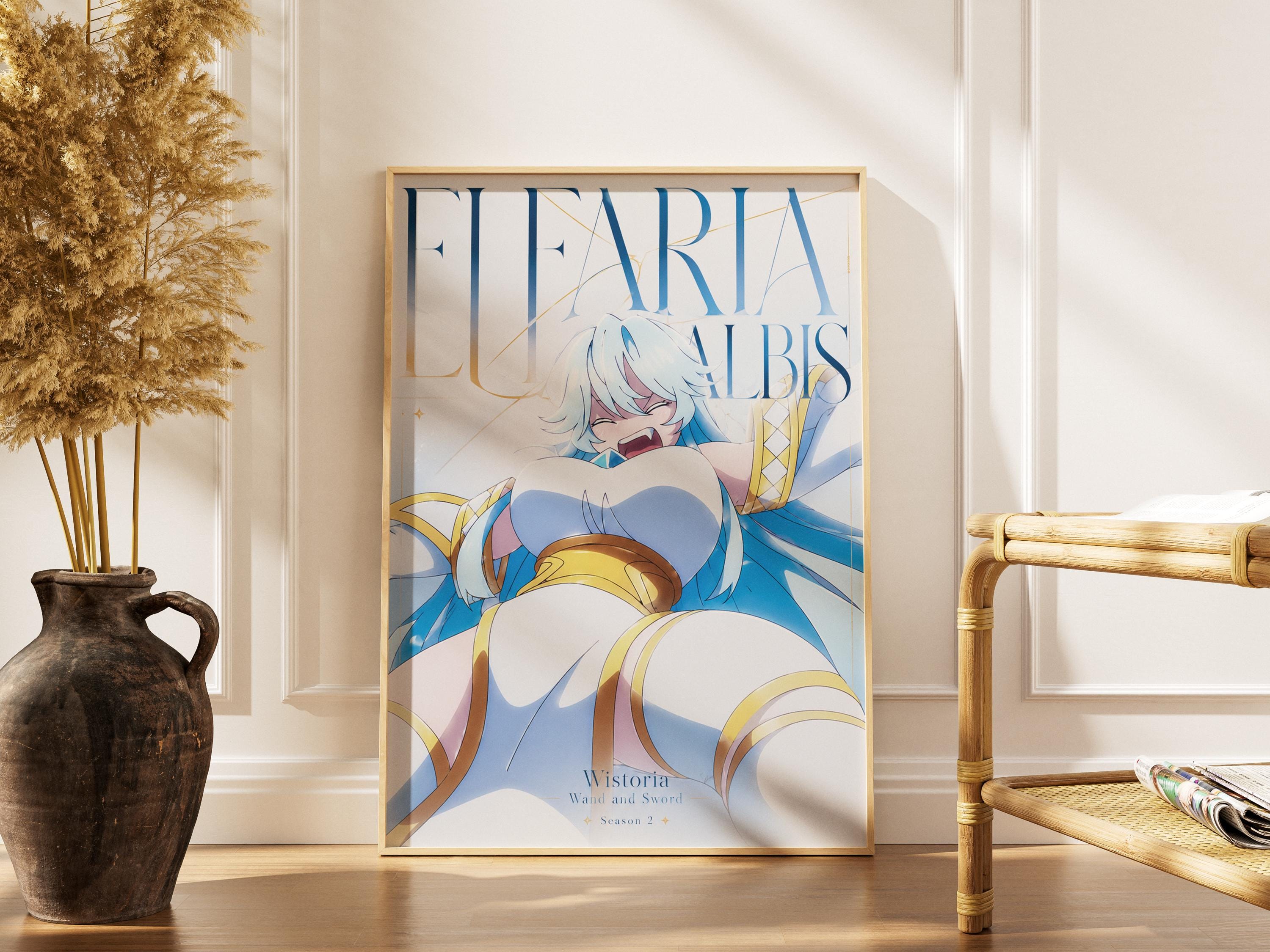 Fantasy Poster Matte - Elfaria Albis Wand and Sword Anime Wall Art Print