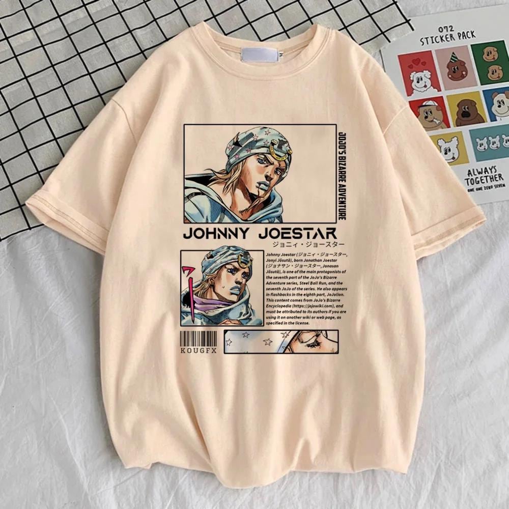 Camiseta de JoJo's Bizarre Adventure Steel Ball Run para mujer - Camiseta gráfica de anime retro de los 80