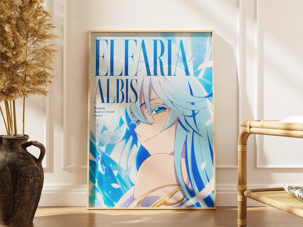 Anime Wall Art - Elfaria Albis Mystic Wand and Sword Fantasy Decor Print