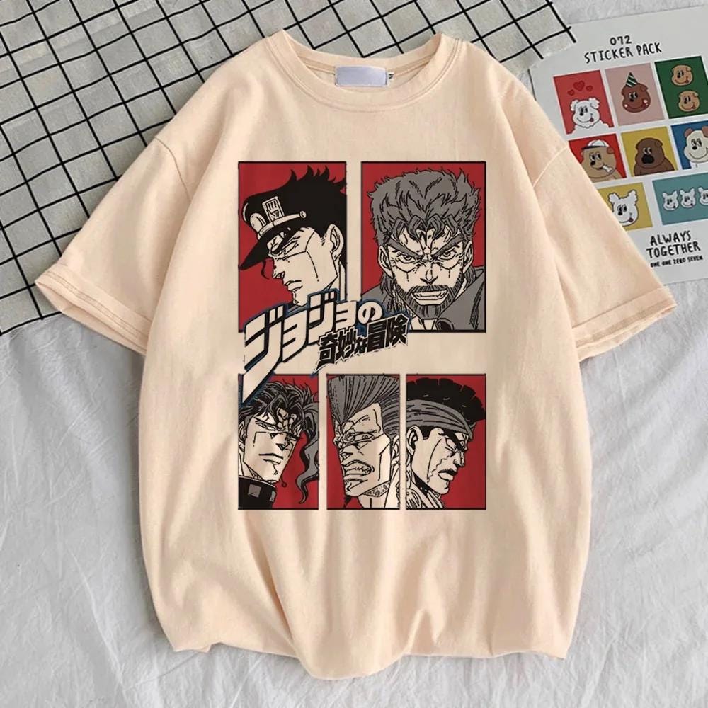 Camiseta de JoJo's Bizarre Adventure Steel Ball Run para mujer - Camiseta gráfica de anime retro de los 80