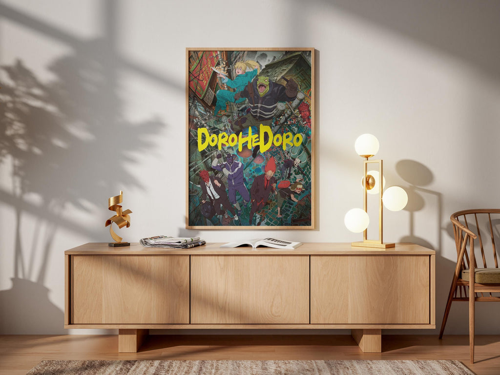 Dorohedoro Anime Poster – Season 2 Manga Print Featuring Caiman, Nikaido & Shin