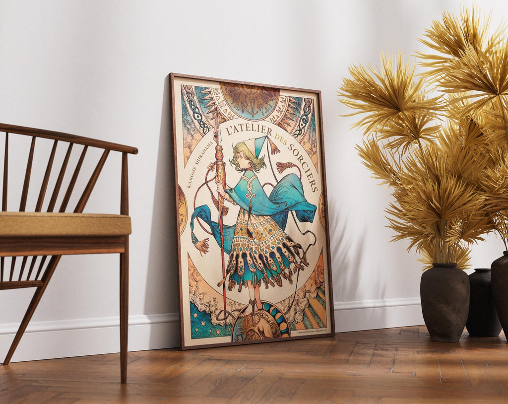 Witch Hat Atelier Poster - Coco Anime Wall Art With Magical Blue Cape & Mystical Circles