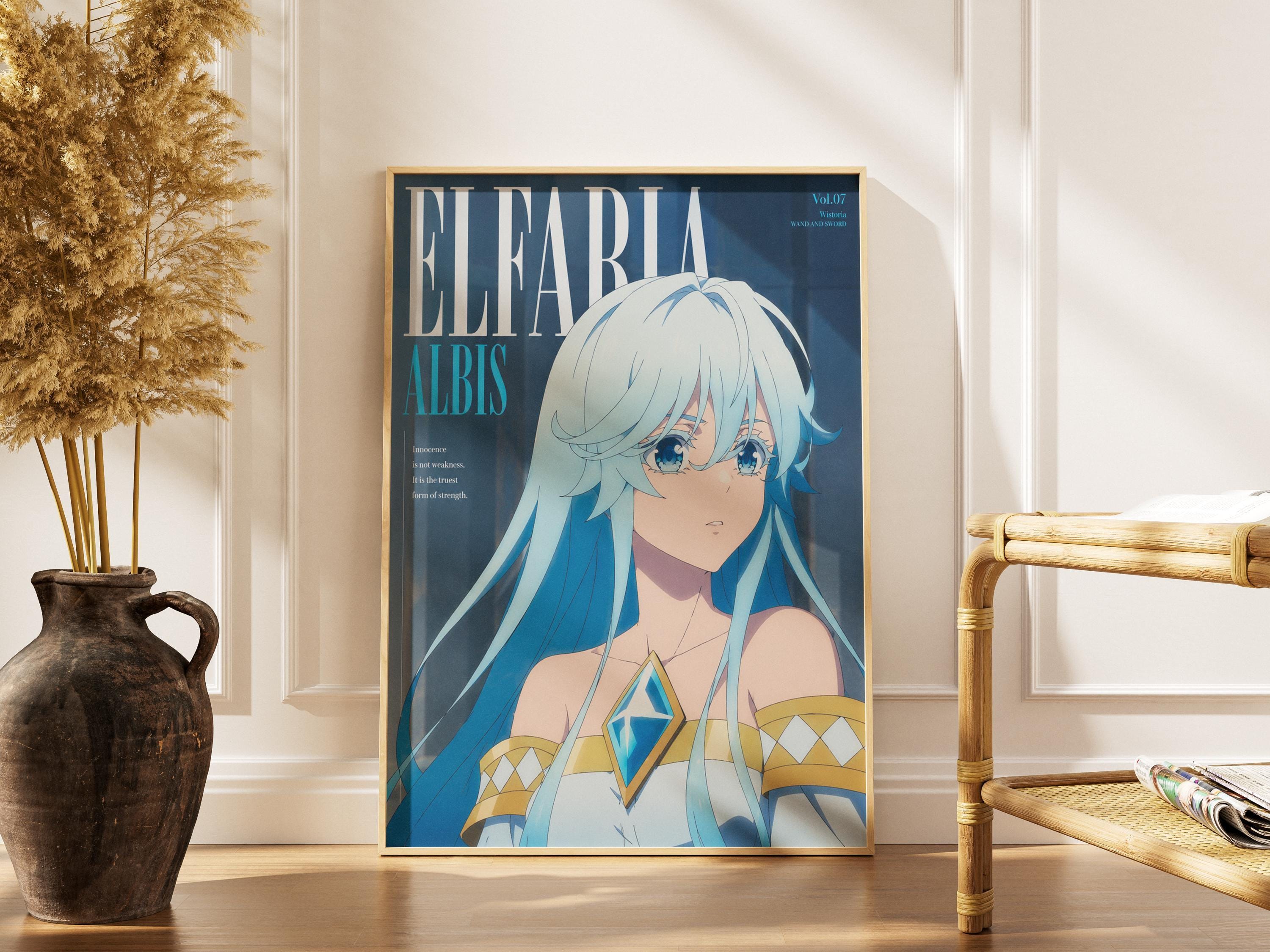 Elfaria Albis Poster - Anime Wall Art | Wand and Sword Fantasy Sword Art
