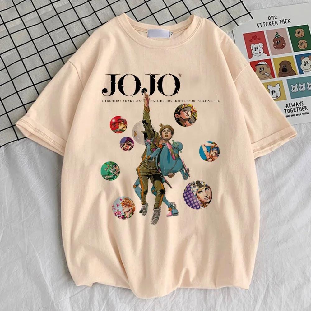 Camiseta de JoJo's Bizarre Adventure Steel Ball Run para mujer - Camiseta gráfica de anime retro de los 80