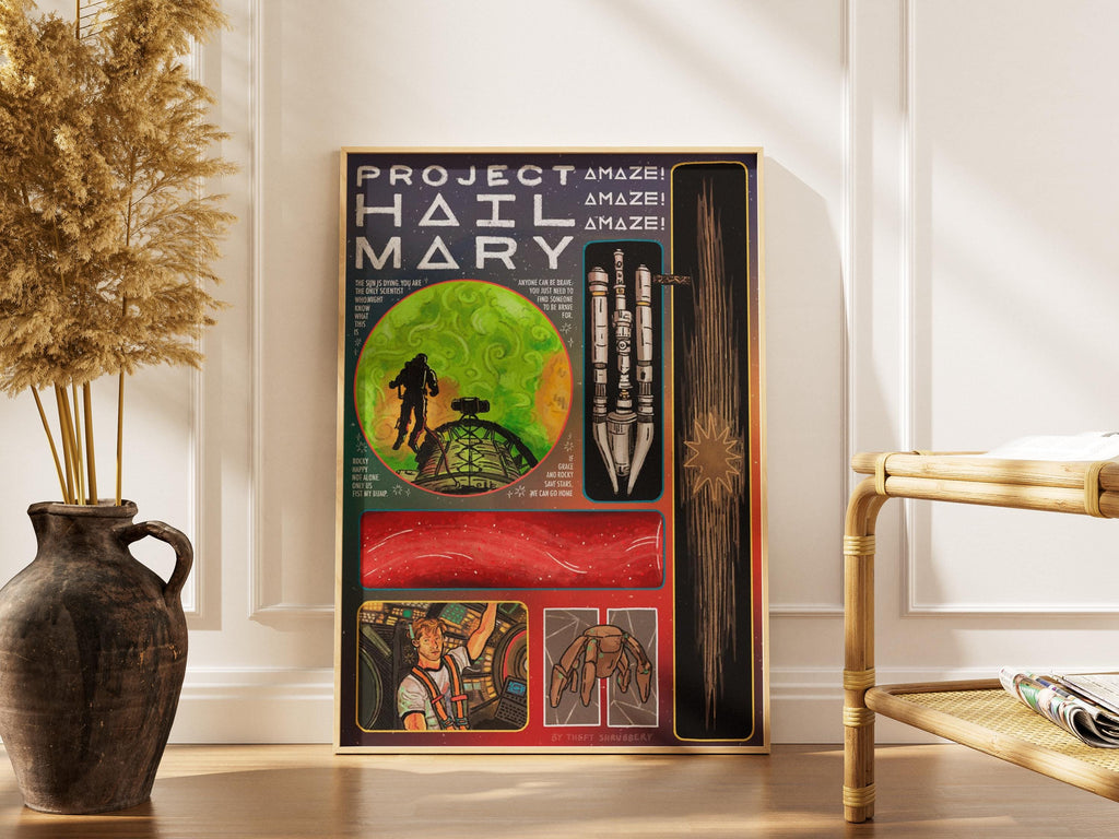 Project Hail Mary Poster - Bold Sci Fi Wall Art Featuring Ryan Gosling IMAX Print