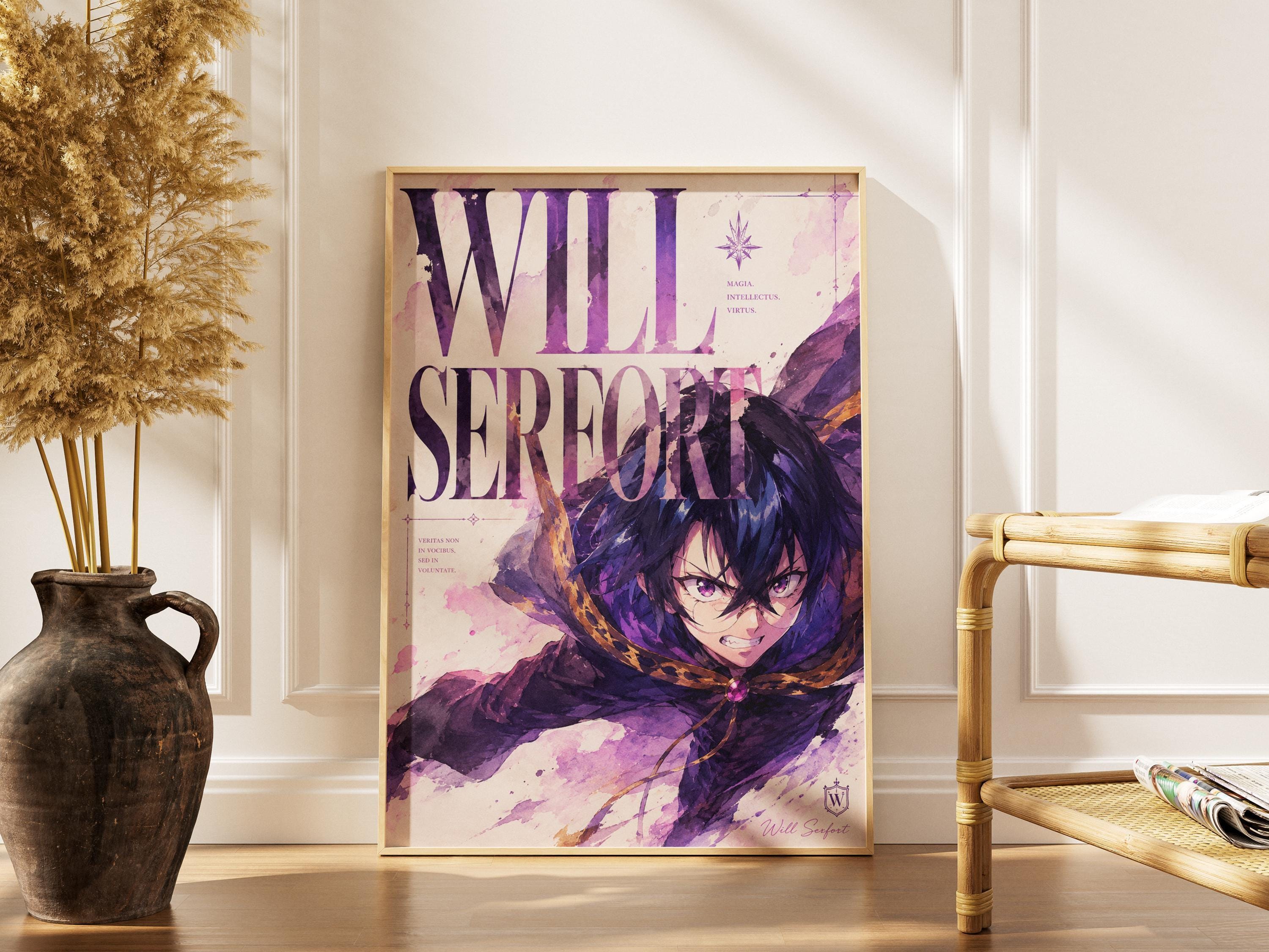 Wistoria Anime Poster – Will Serfort Wand and Sword Print | Fantasy Wall Art