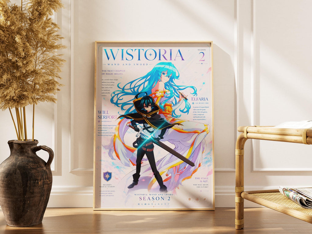 Wistoria Anime Poster - Will Serfort & Elfaria Albis Wand and Sword Art Print