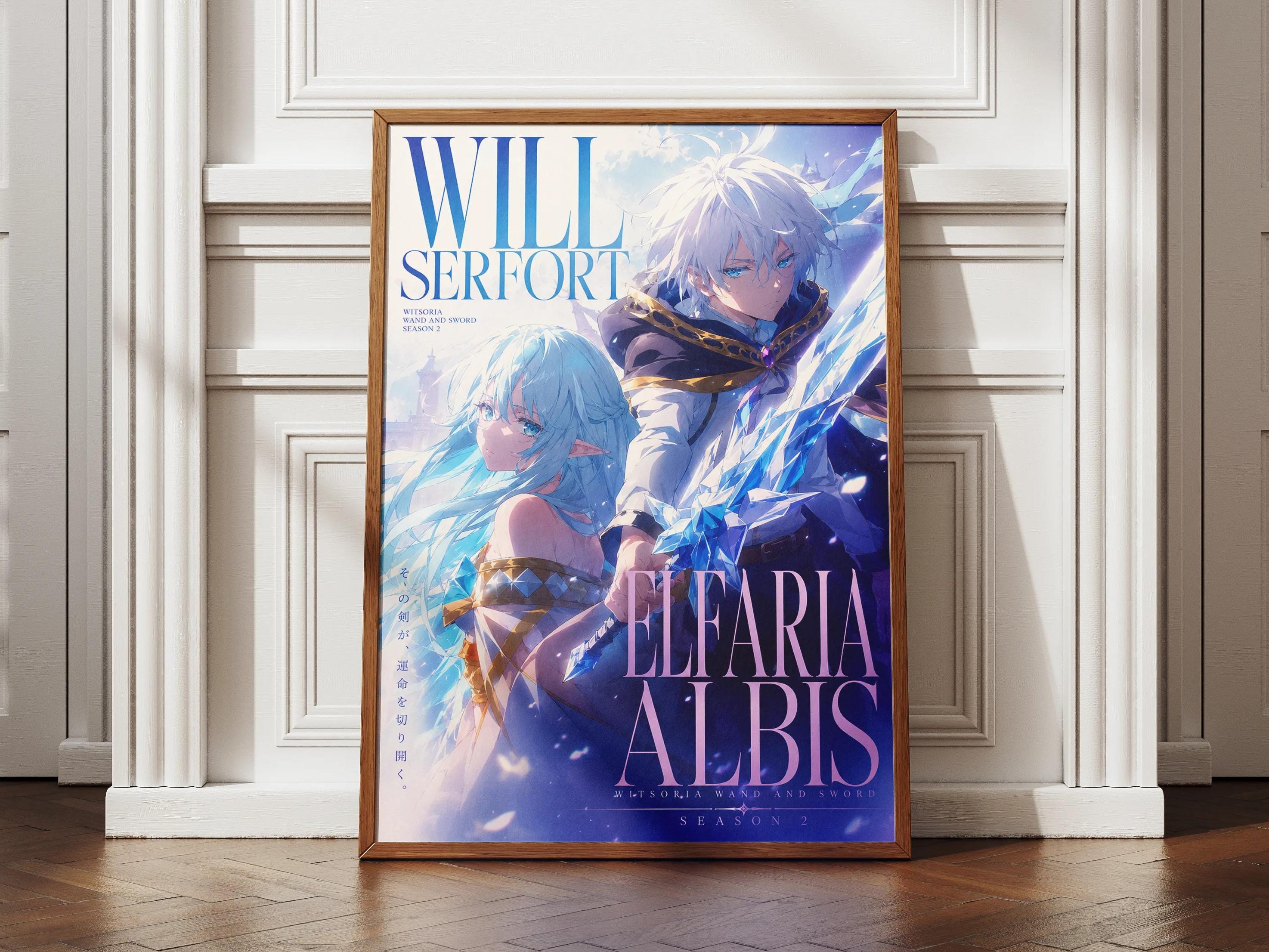 Wistoria Wand Sword Poster – Elfaria Albis & Will Serfort Anime Wall Decor