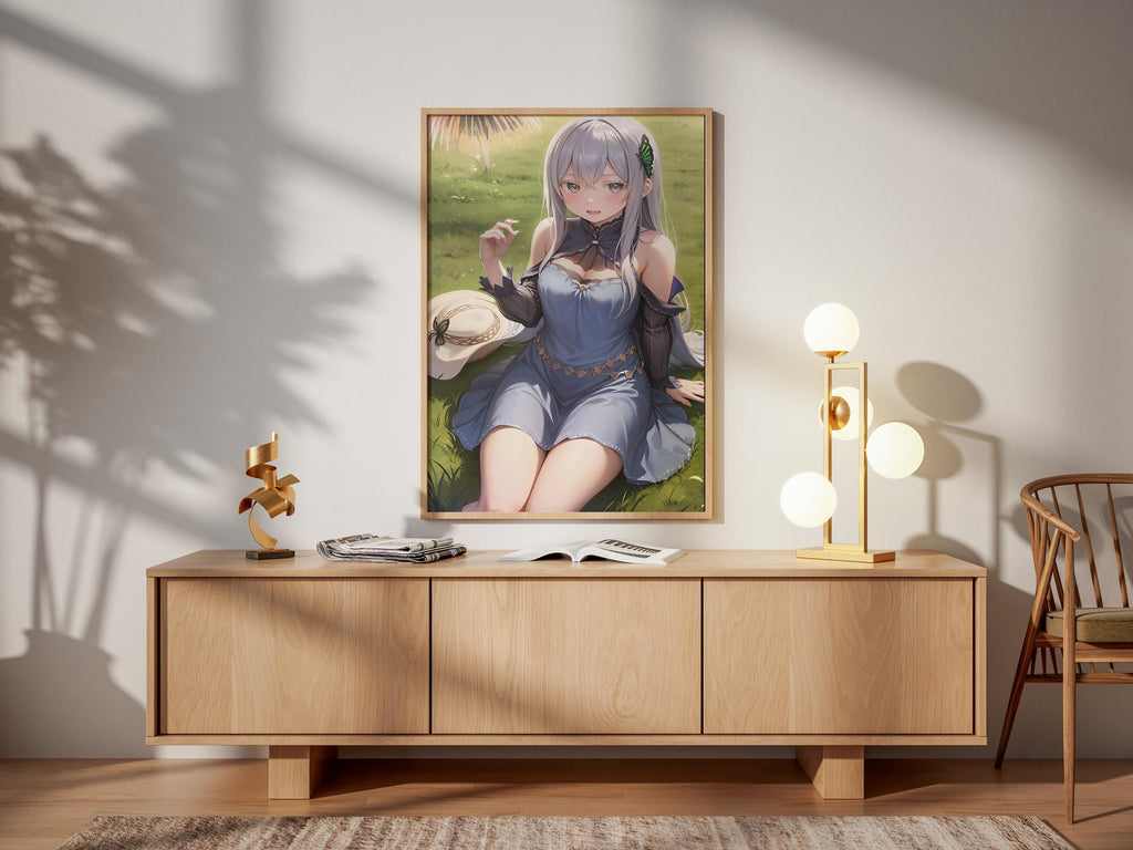 Emilia Re Zero Poster - Anime Wall Art Print