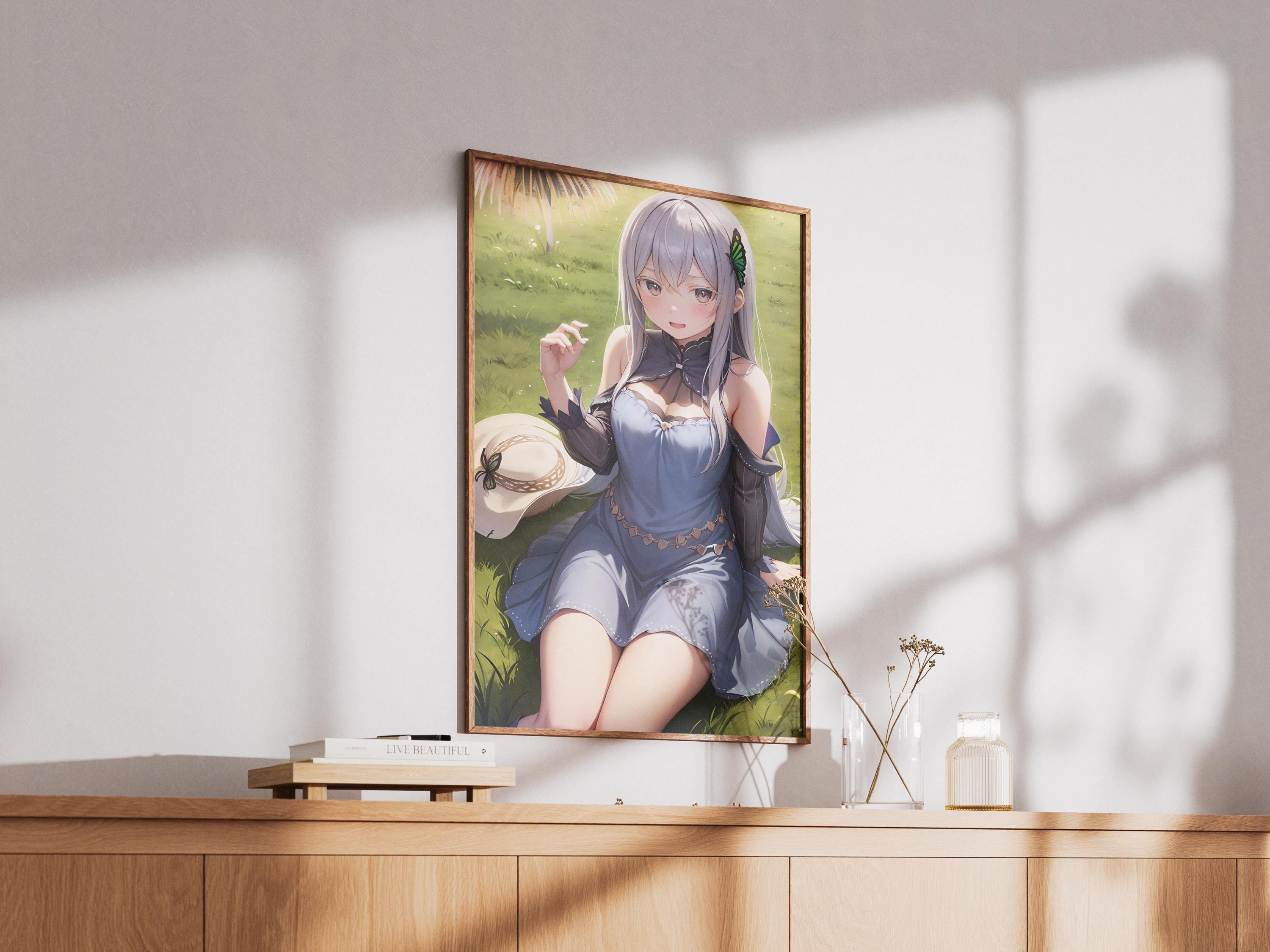 Emilia Re Zero Poster – High Quality Anime Wall Art on Matte Paper