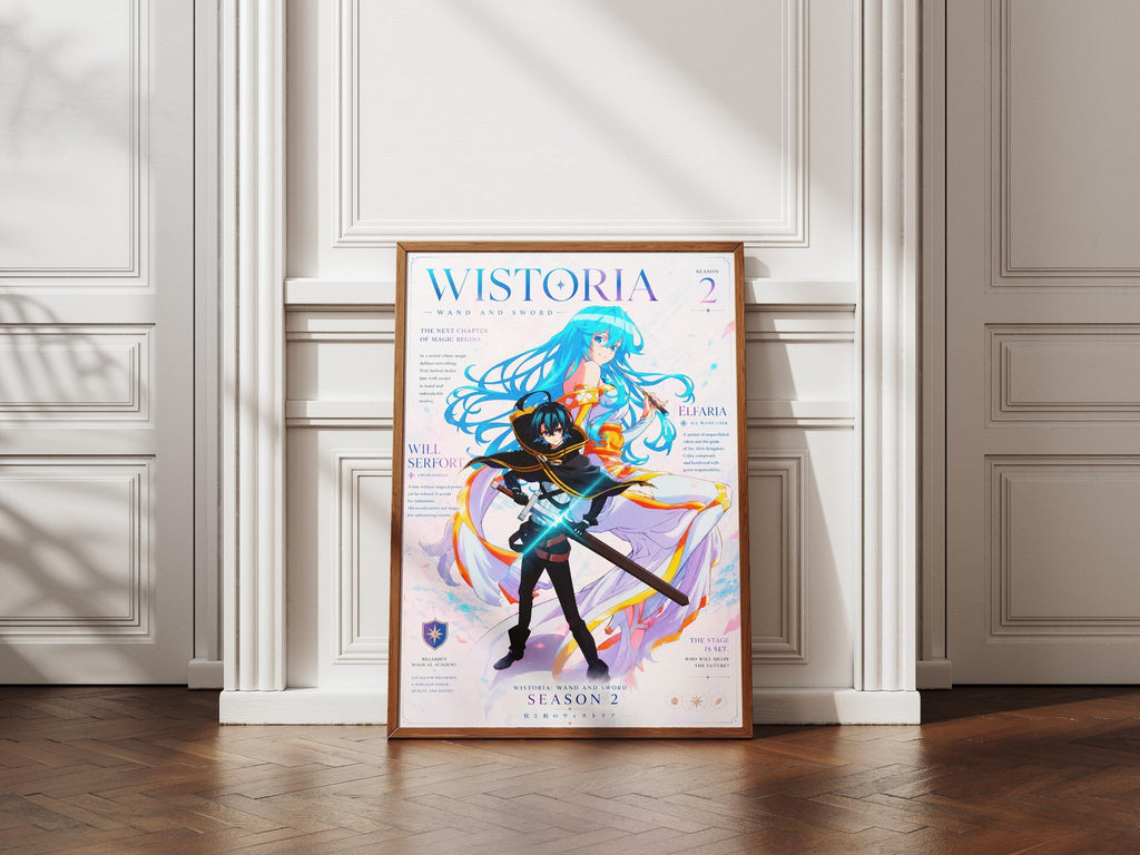 Wistoria Anime Poster Featuring Will Serfort & Elfaria Albis | Wand and Sword Season 2 Art