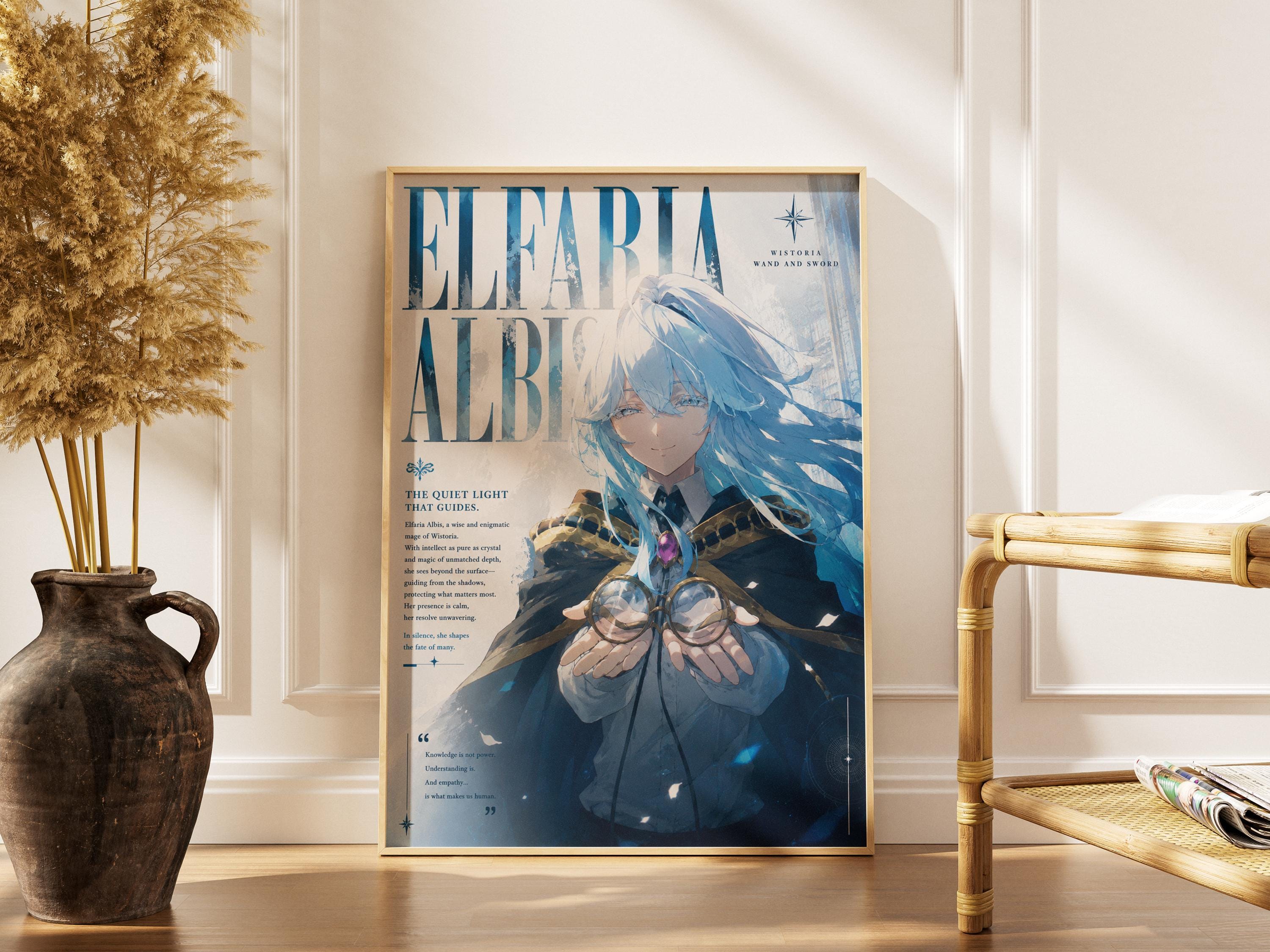 Anime Wall Art - Elfaria Albis Mystic Wand and Sword Fantasy Decor Print