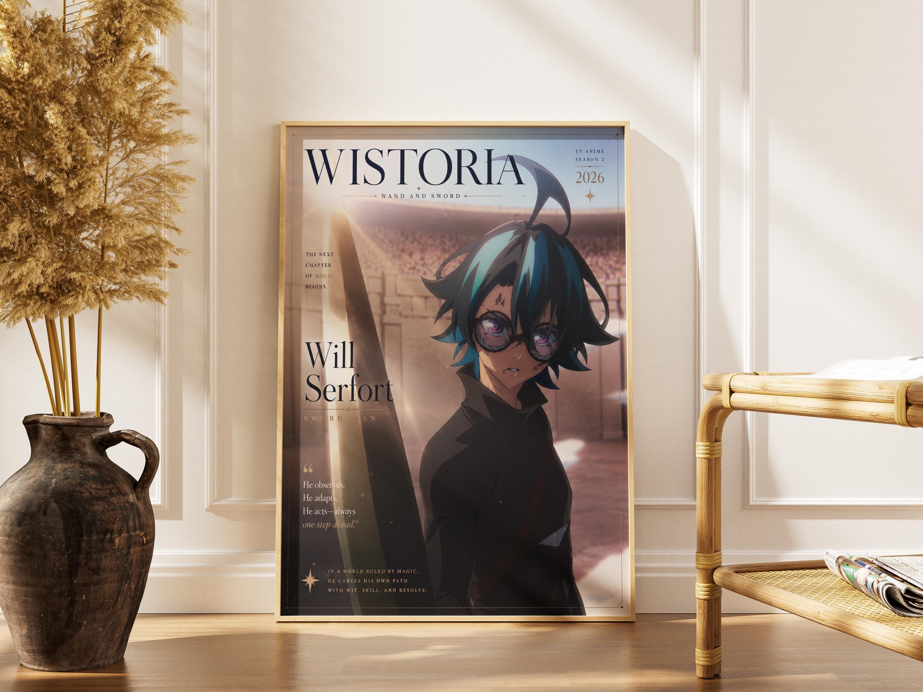 Póster de anime de Will Serfort / Decoración de la temporada 2 de Tsue to Tsurugi no Wistoria