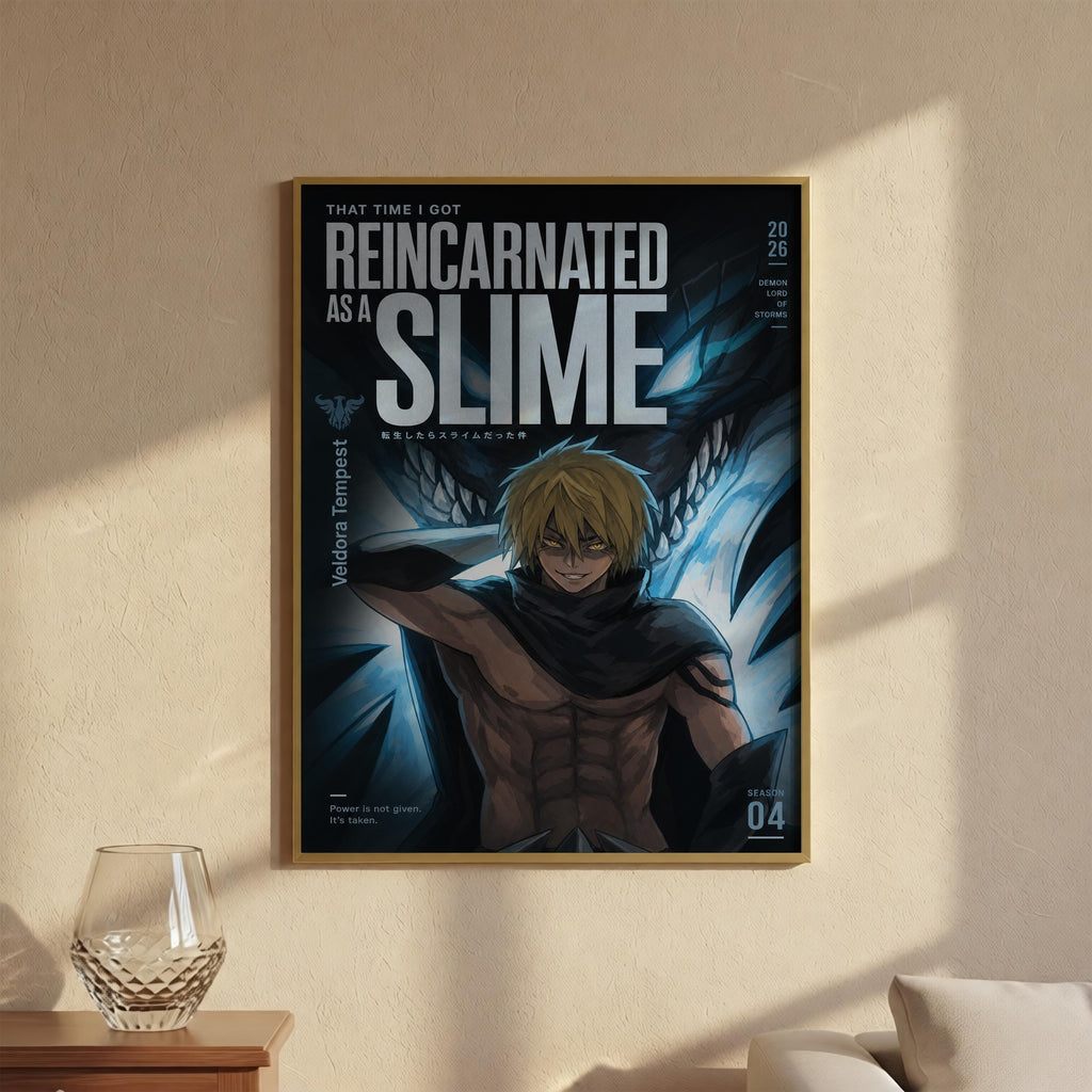 The image is a poster featuring a muscular, blond-haired character with a serious expression, surrounded by a dark, ominous background.