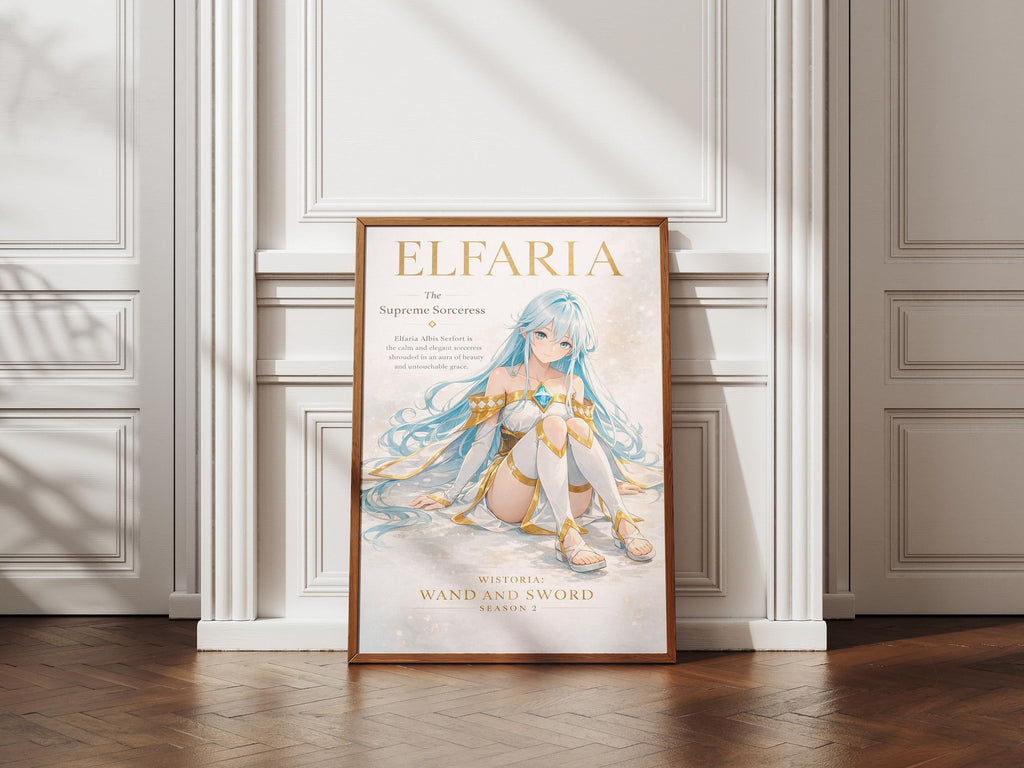 Póster de Tsue to Tsurugi de Elfaria - Wistoria, varita y espada, temporada 2. Lámina decorativa para pared.