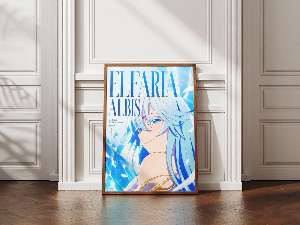 Anime Wall Art - Elfaria Albis Mystic Wand and Sword Fantasy Decor Print