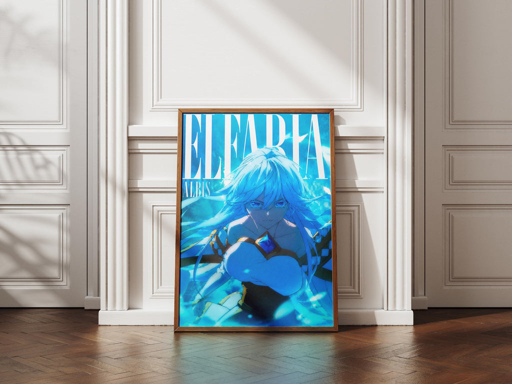 Elfaria Albis Poster - Anime Wall Art | Wand and Sword Fantasy Sword Art