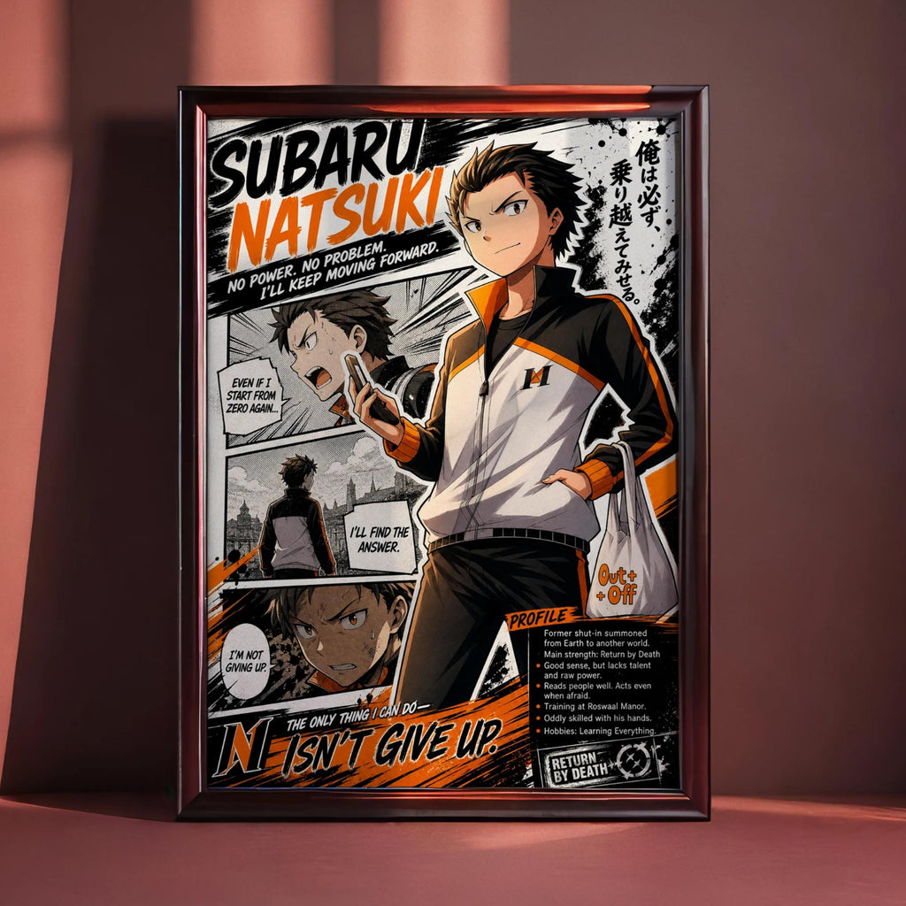 Póster de Subaru Natsuki del anime Re:Zero, lámina de fan art