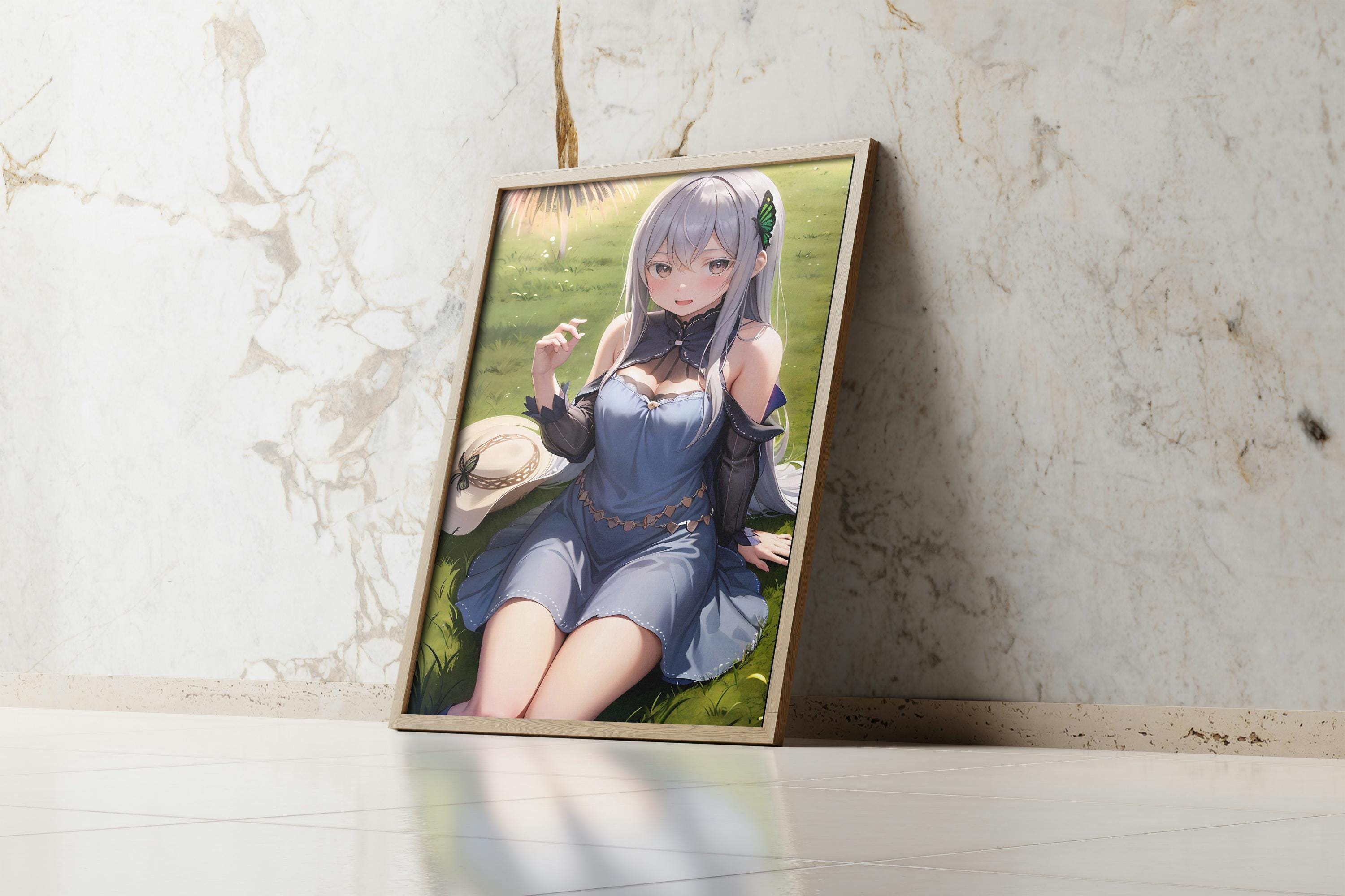 Emilia Re Zero Poster - Anime Wall Art Print
