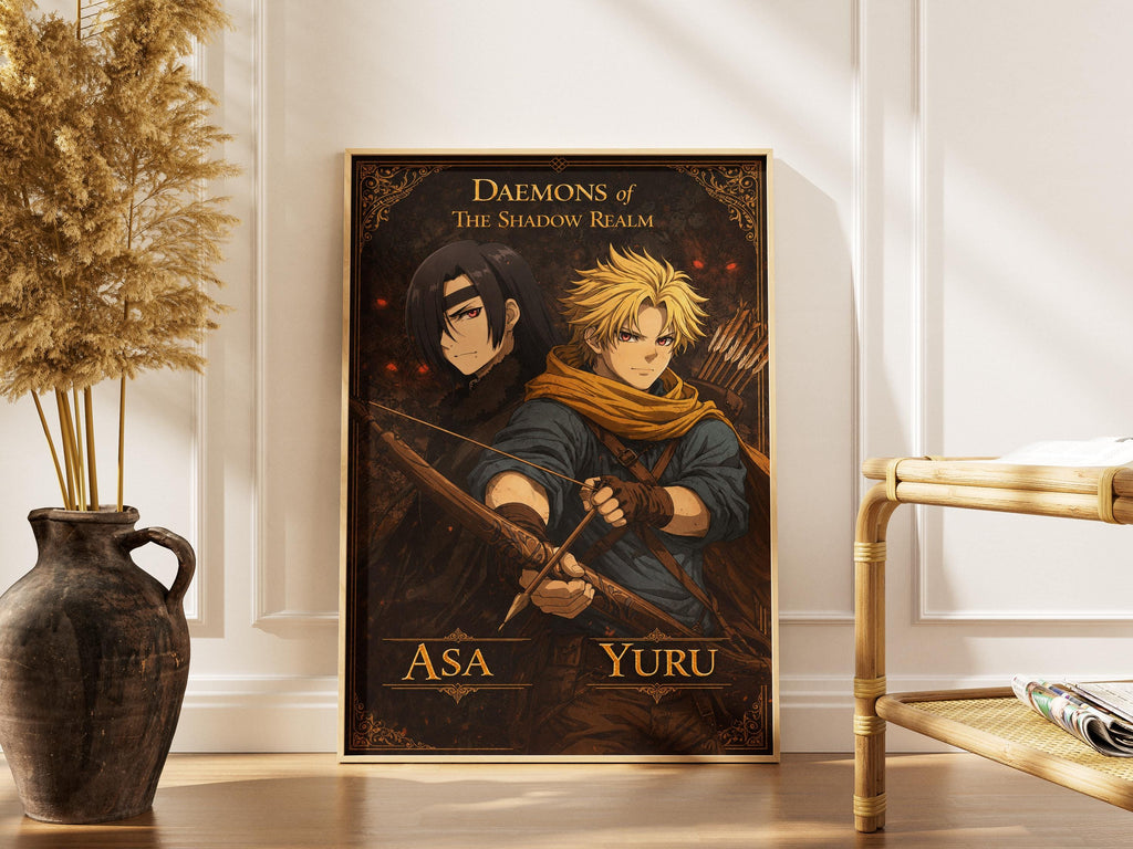Póster del anime Yuru Asa, Yomi no Tsugai Twins (Arte del reino de las sombras)