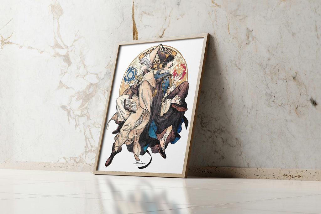 Witch Hat Atelier Poster Featuring Qifrey and Olruggio - Anime Wall Art Print