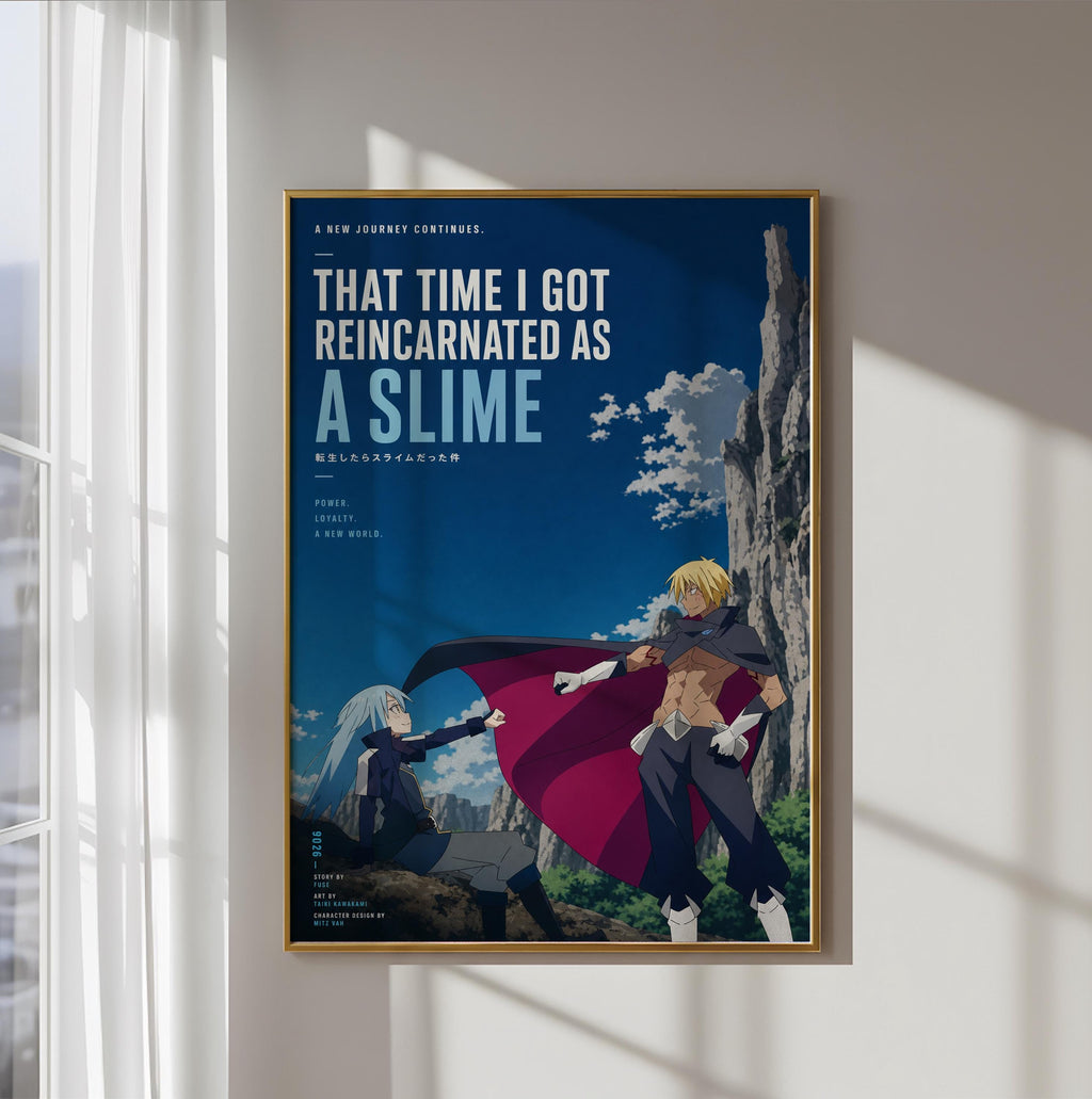 The image is a poster featuring two characters, one in a cape and the other in a suit, set against a backdrop of a mountainous landscape.