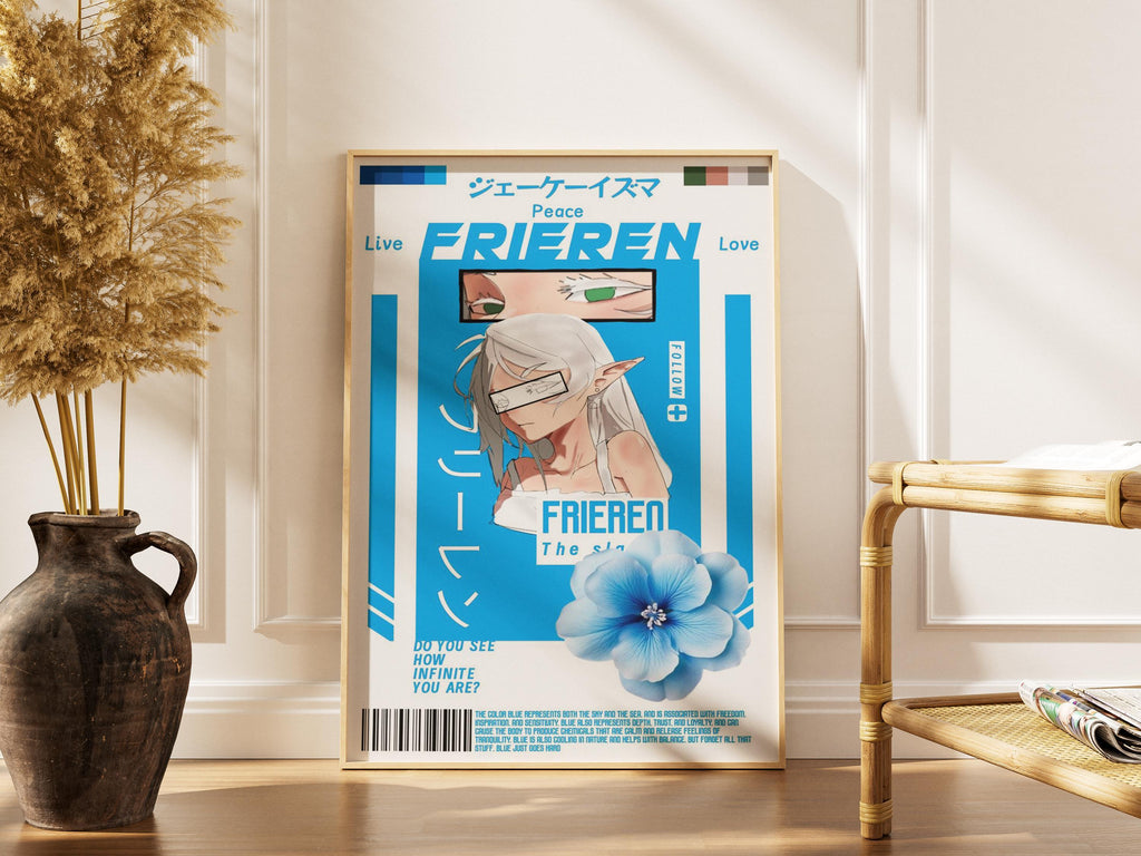 Arte mural de Frieren: Lámina de anime fantástico (Más allá del fin del viaje)