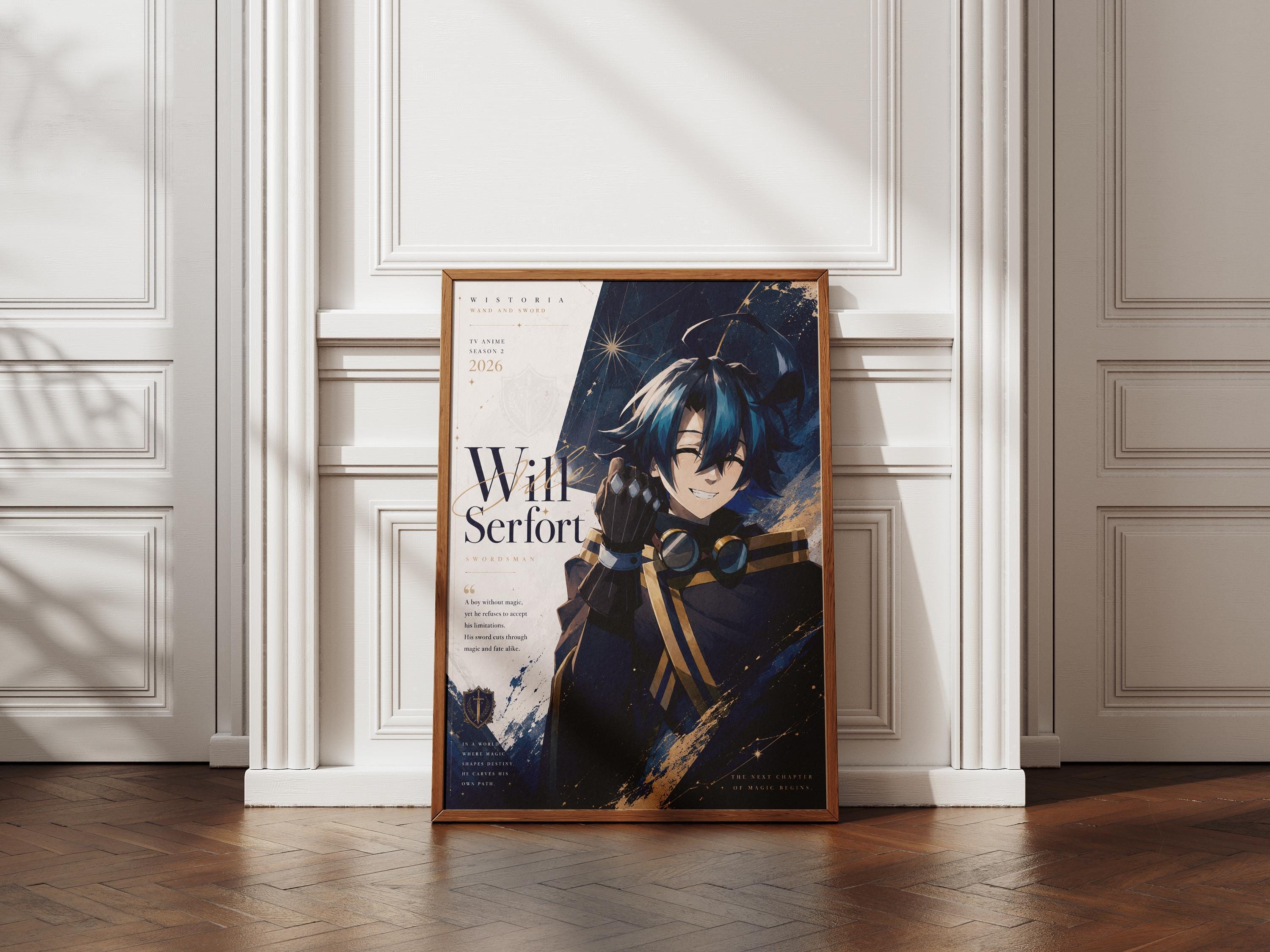Póster de Will Serfort Wistoria Temporada 2 - Arte mural de anime de varita y espada
