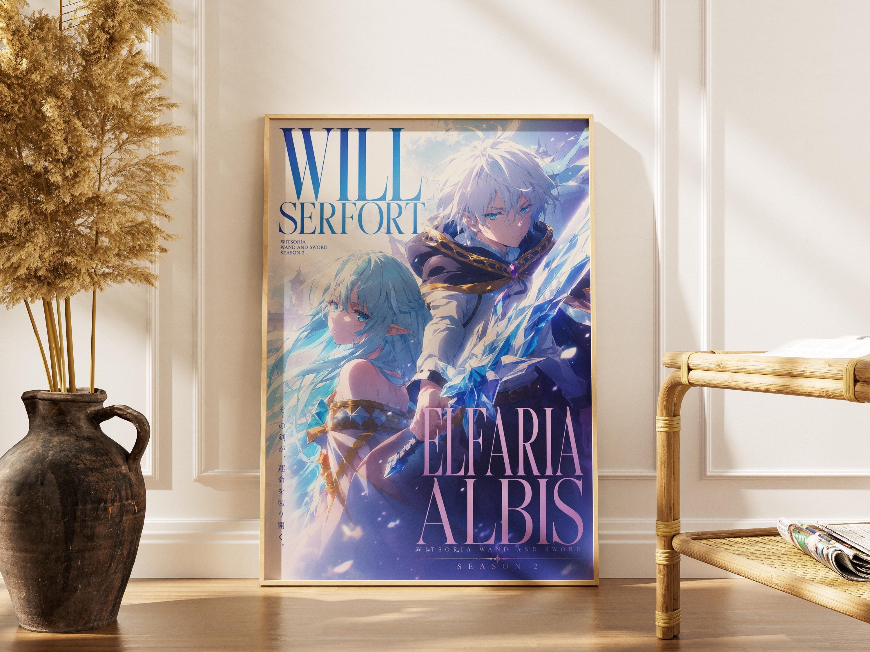 Wistoria Wand Sword Poster – Elfaria Albis & Will Serfort Anime Wall Decor