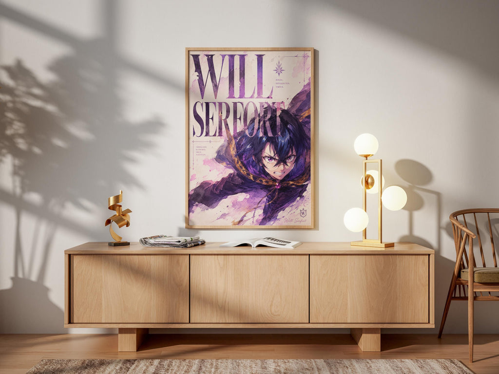 Wistoria Anime Poster – Will Serfort Wand and Sword Print | Fantasy Wall Art