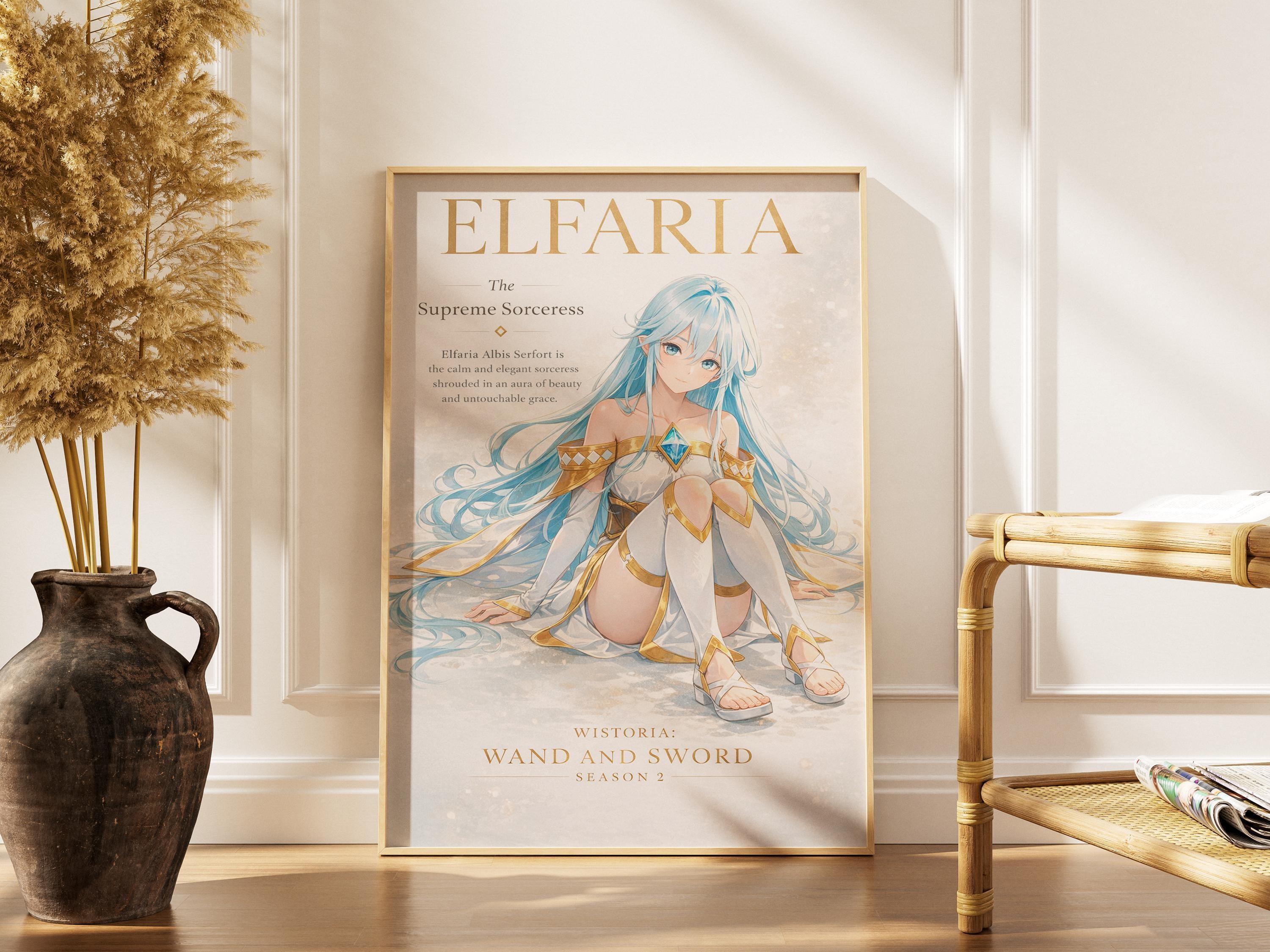 Póster de Tsue to Tsurugi de Elfaria - Wistoria, varita y espada, temporada 2. Lámina decorativa para pared.