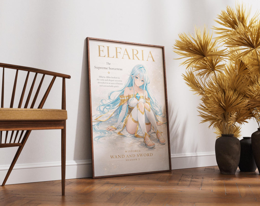 Póster de Tsue to Tsurugi de Elfaria - Wistoria, varita y espada, temporada 2. Lámina decorativa para pared.