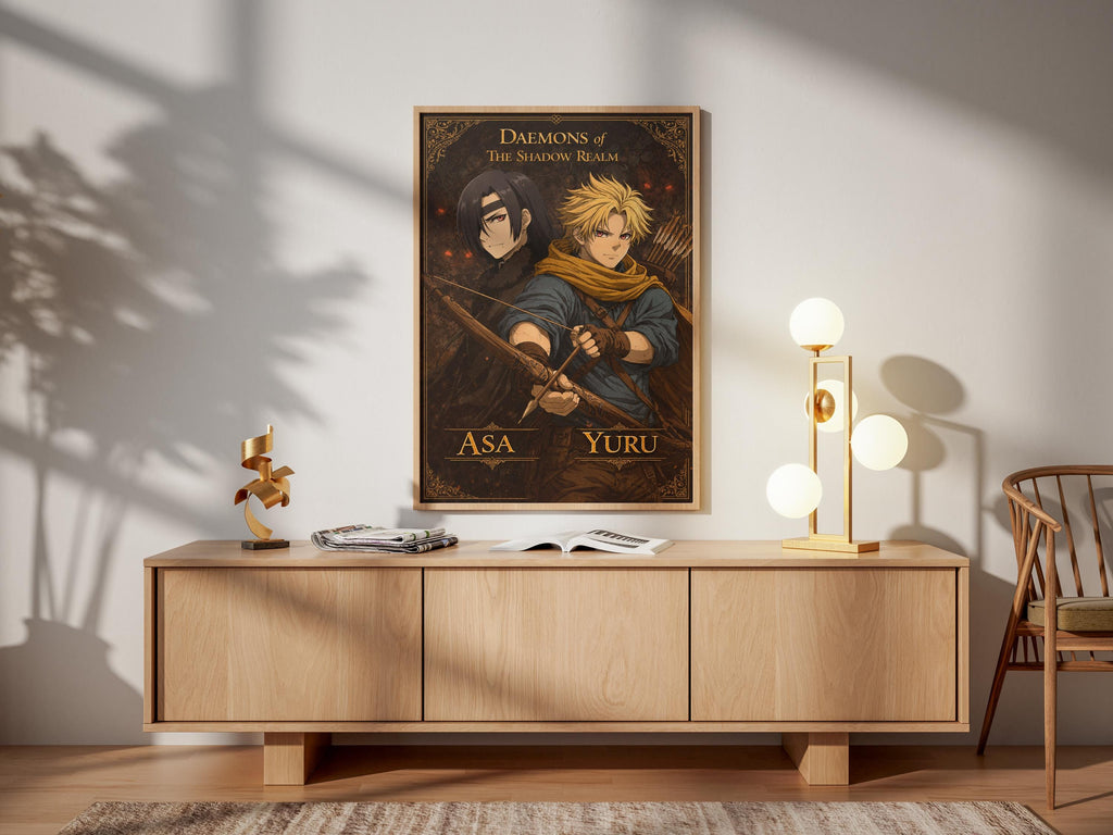 Yuru Asa Anime Poster – Yomi No Tsugai Twins | Shadow Realm Art Matte Print