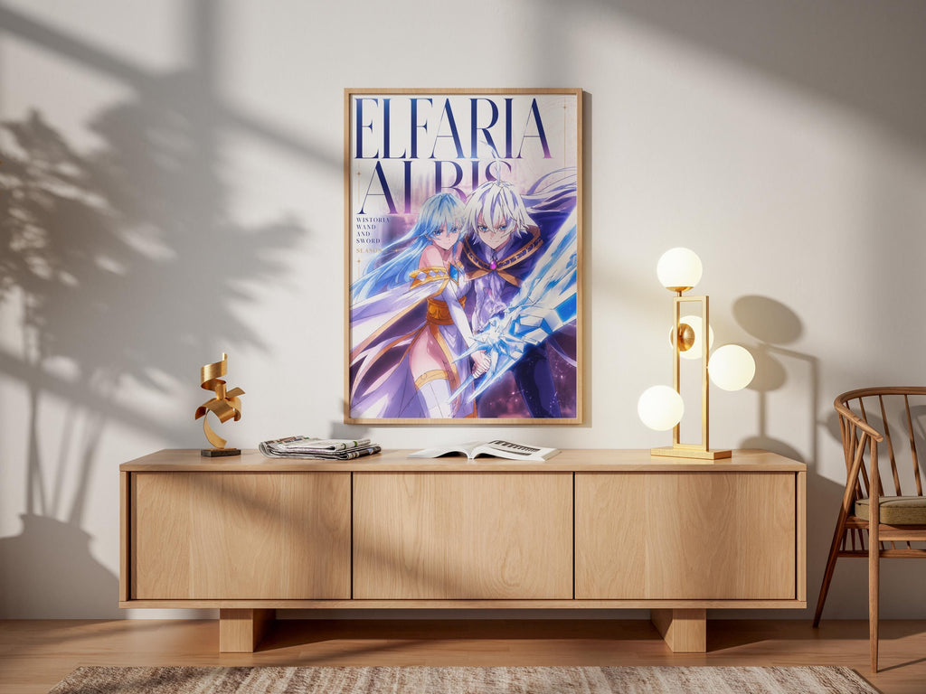 Wistoria Anime Poster - Elfaria Albis & Will Serfort Sword and Wand Art Print