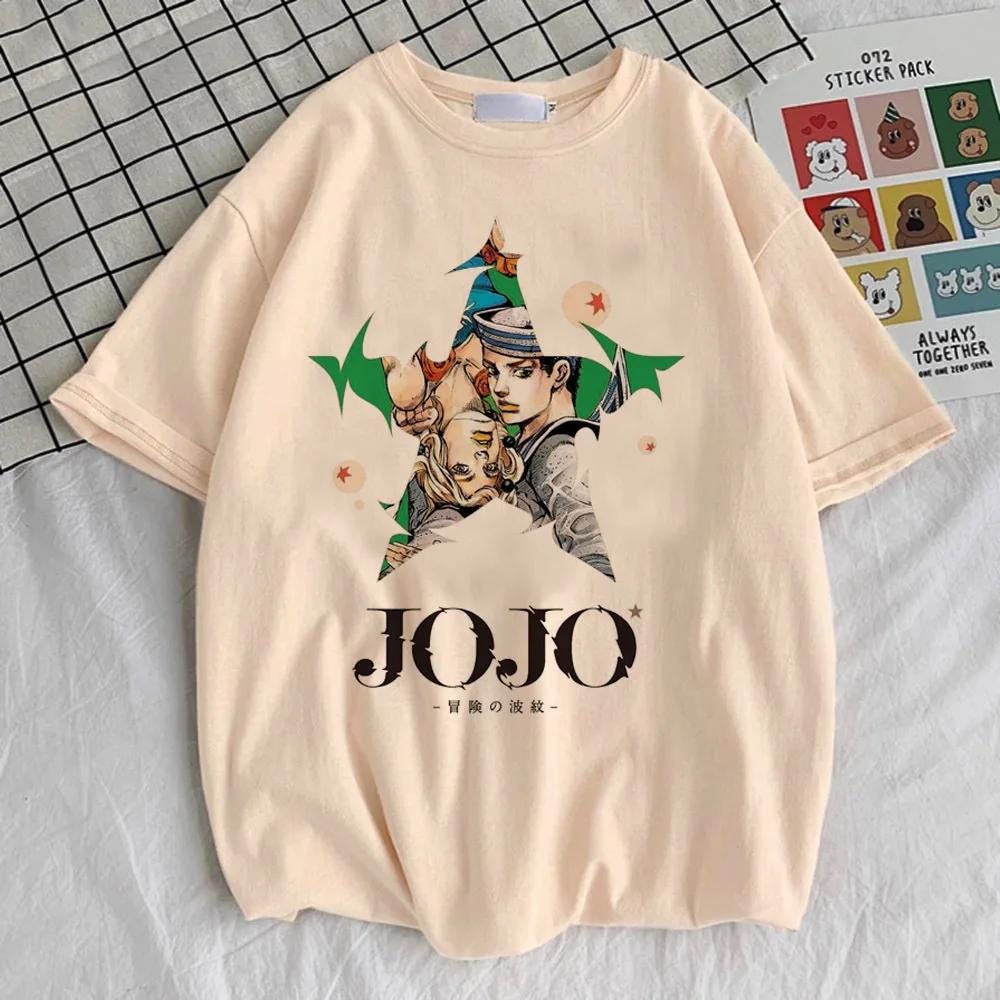 Camiseta de JoJo's Bizarre Adventure Steel Ball Run para mujer - Camiseta gráfica de anime retro de los 80