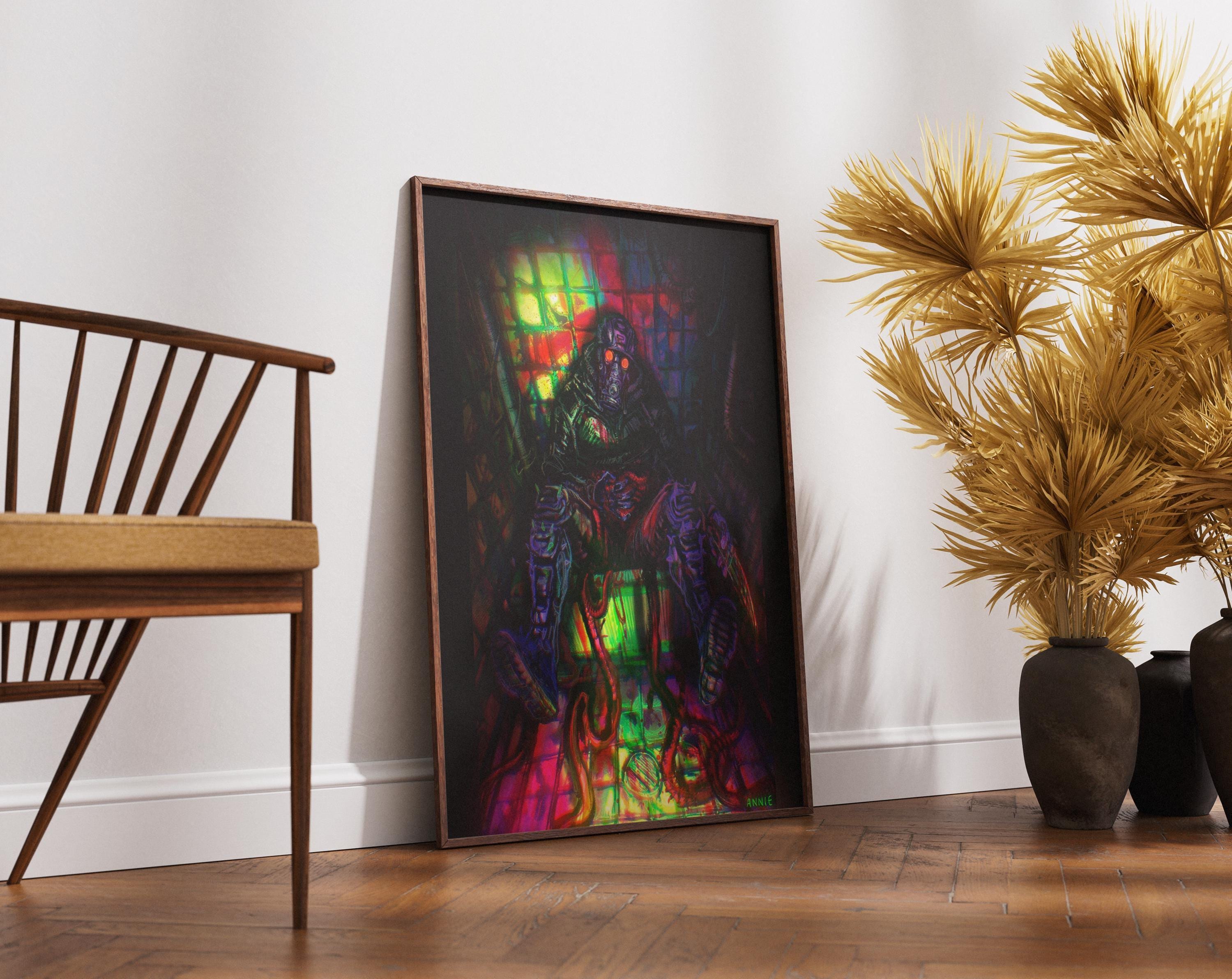 Dorohedoro Season 2 Caiman Poster – Neon Cyberpunk Gas Mask Wall Art Print (200gsm)