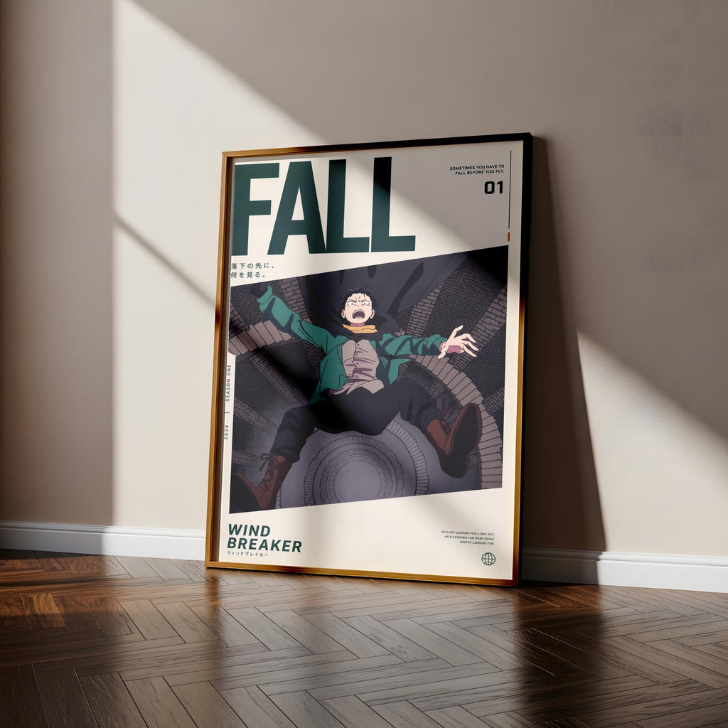 The image is a poster for the anime series "Windbreaker" featuring a character in a dramatic pose.