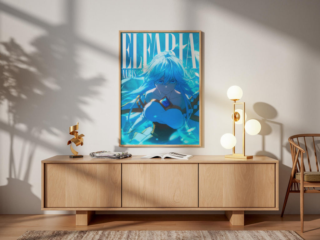 Elfaria Albis Poster - Anime Wall Art | Wand and Sword Fantasy Sword Art