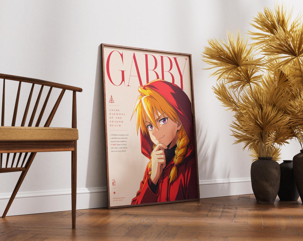 Póster de Gabby – Lámina de anime de Daemons of the Shadow Realm, arte mural de fantasía oscura