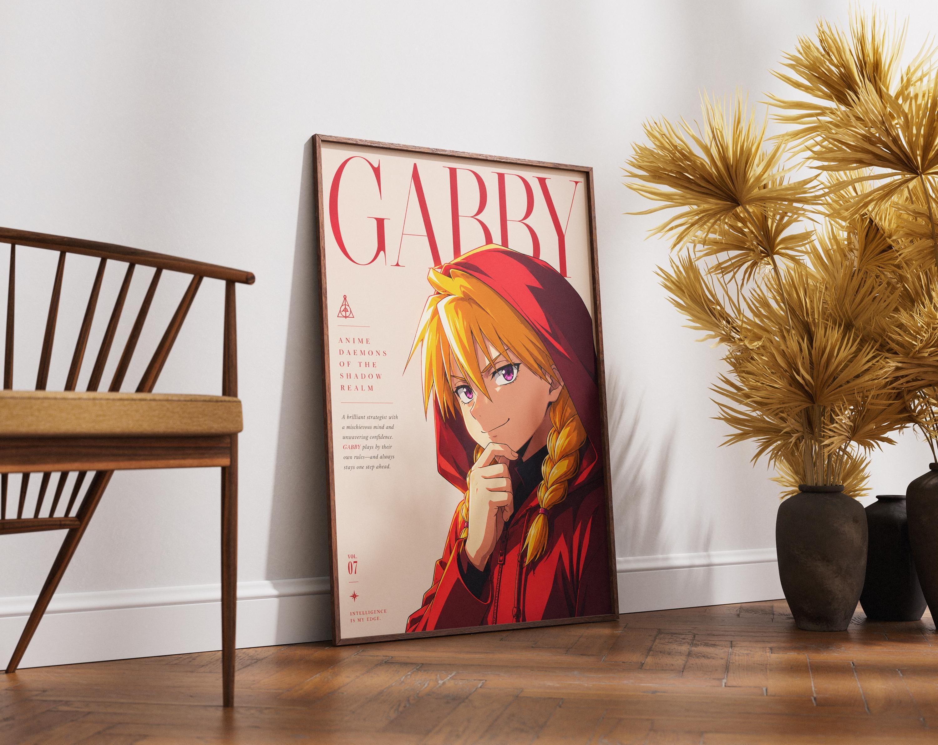 Póster de Gabby – Lámina de anime de Daemons of the Shadow Realm, arte mural de fantasía oscura