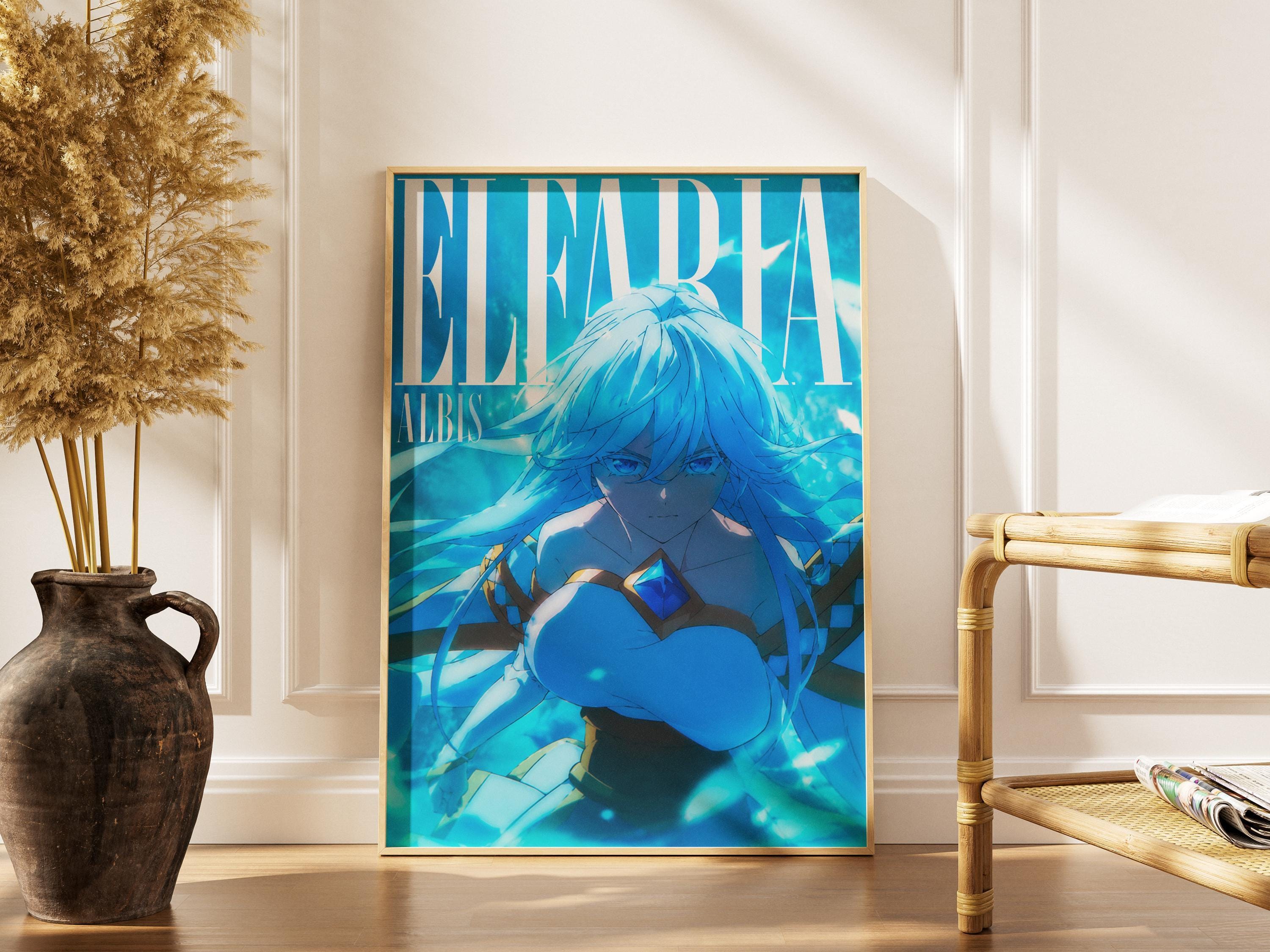 Elfaria Albis Poster - Anime Wall Art | Wand and Sword Fantasy Sword Art