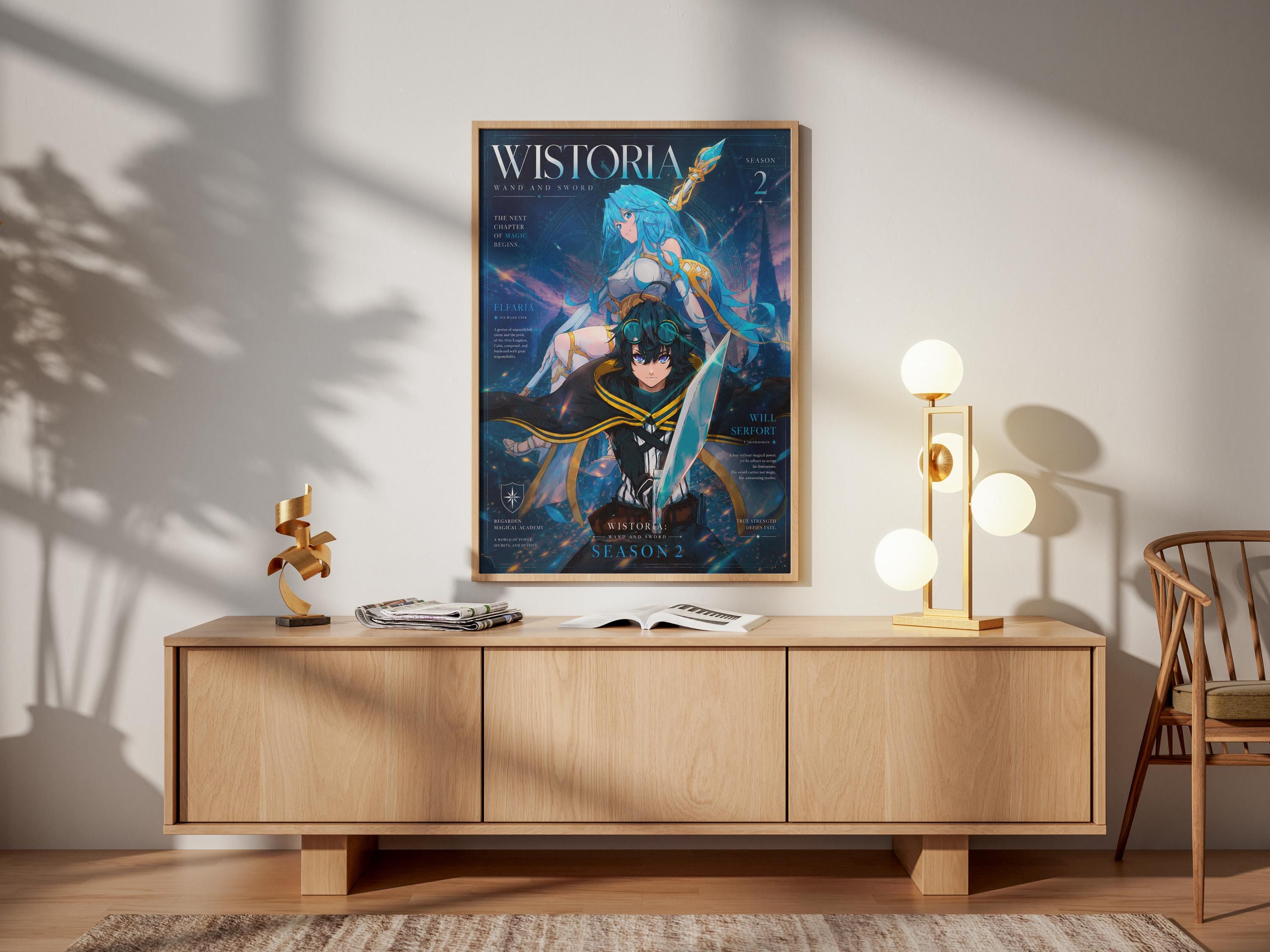 Wistoria Anime Poster - Will Serfort & Elfaria Albis Wand and Sword Art Print