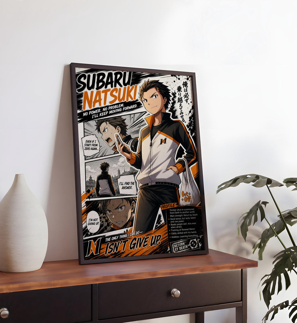 Póster de Subaru Natsuki del anime Re:Zero, lámina de fan art
